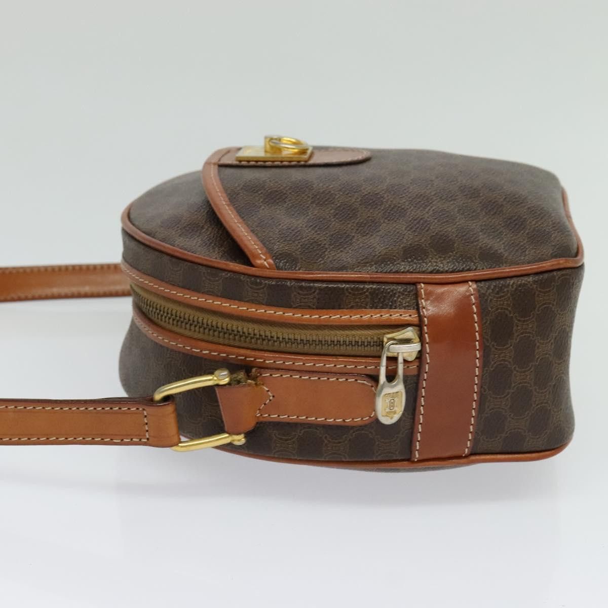 Celine CELINE Macadam Canvas Shoulder Bag Pvc Leather Brown Gold Size ONE SIZE - 4 Thumbnail