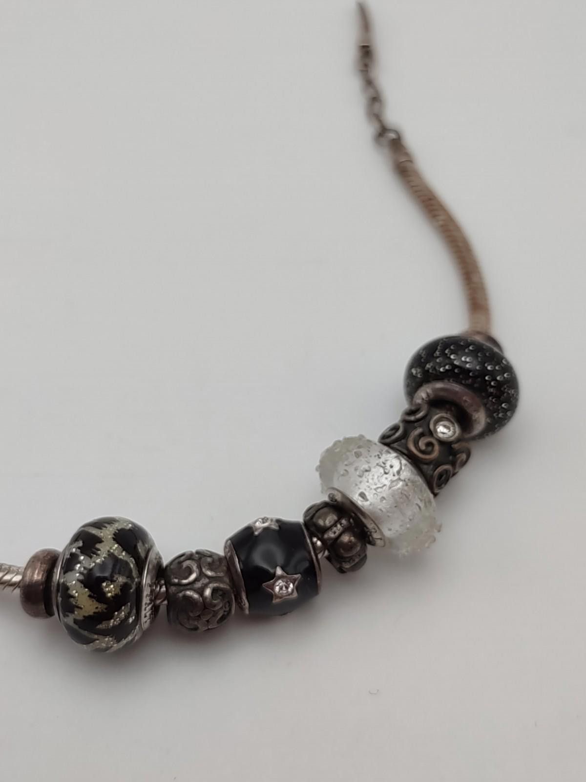 Bacco Bucci Bacio Italy 925 Charm Bracelet Murano Glass 8” Size ONE SIZE - 2 Thumbnail