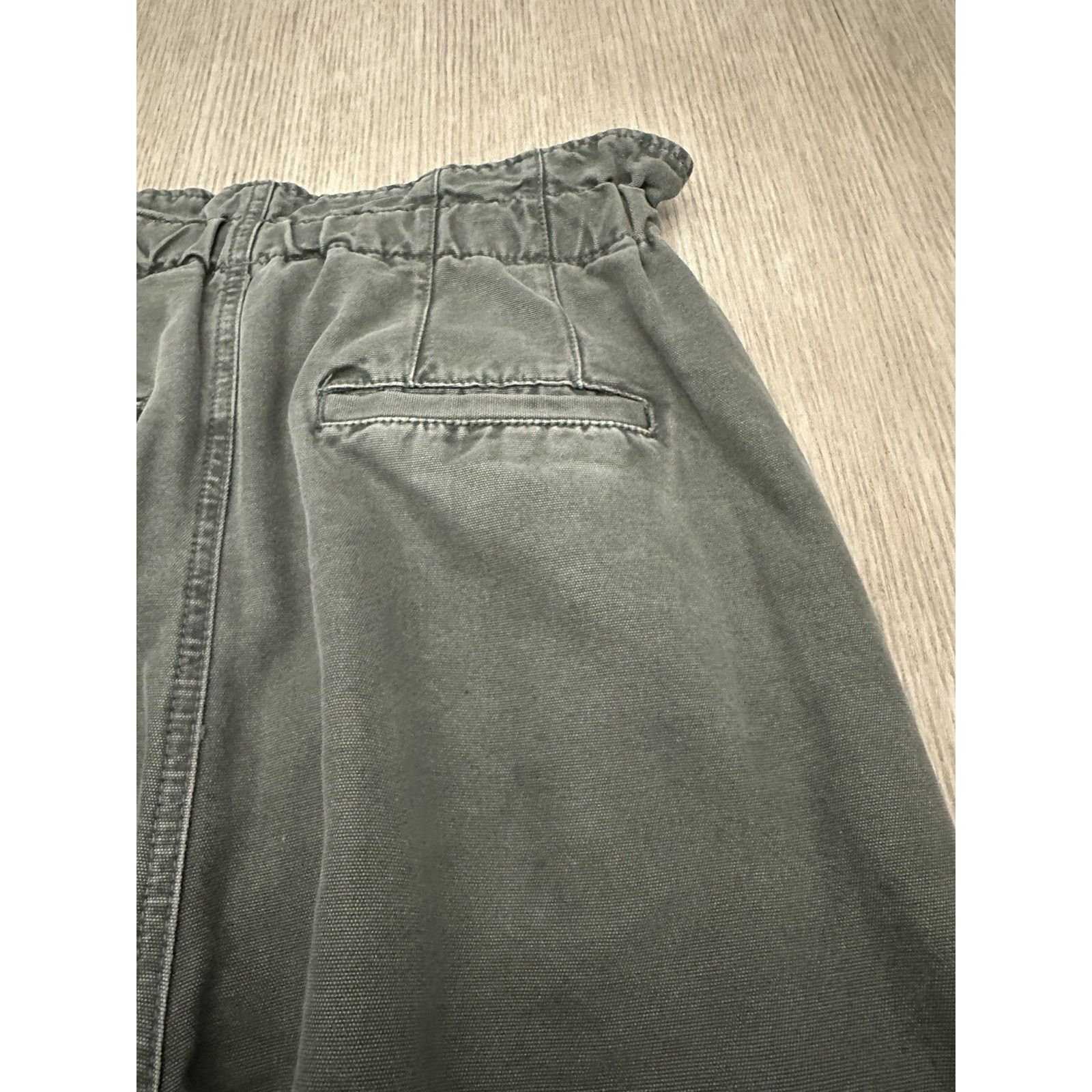 Free People Free People Womens S High-Waisted Olive Green Paperbag Pant Size 27" / US 4 / IT 40 - 6 Thumbnail