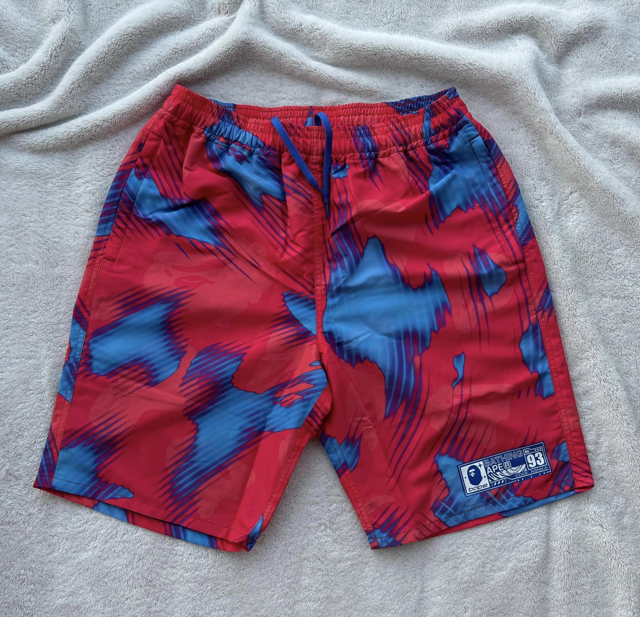 Bape Stroke Red/Blue Print Bathing Suit