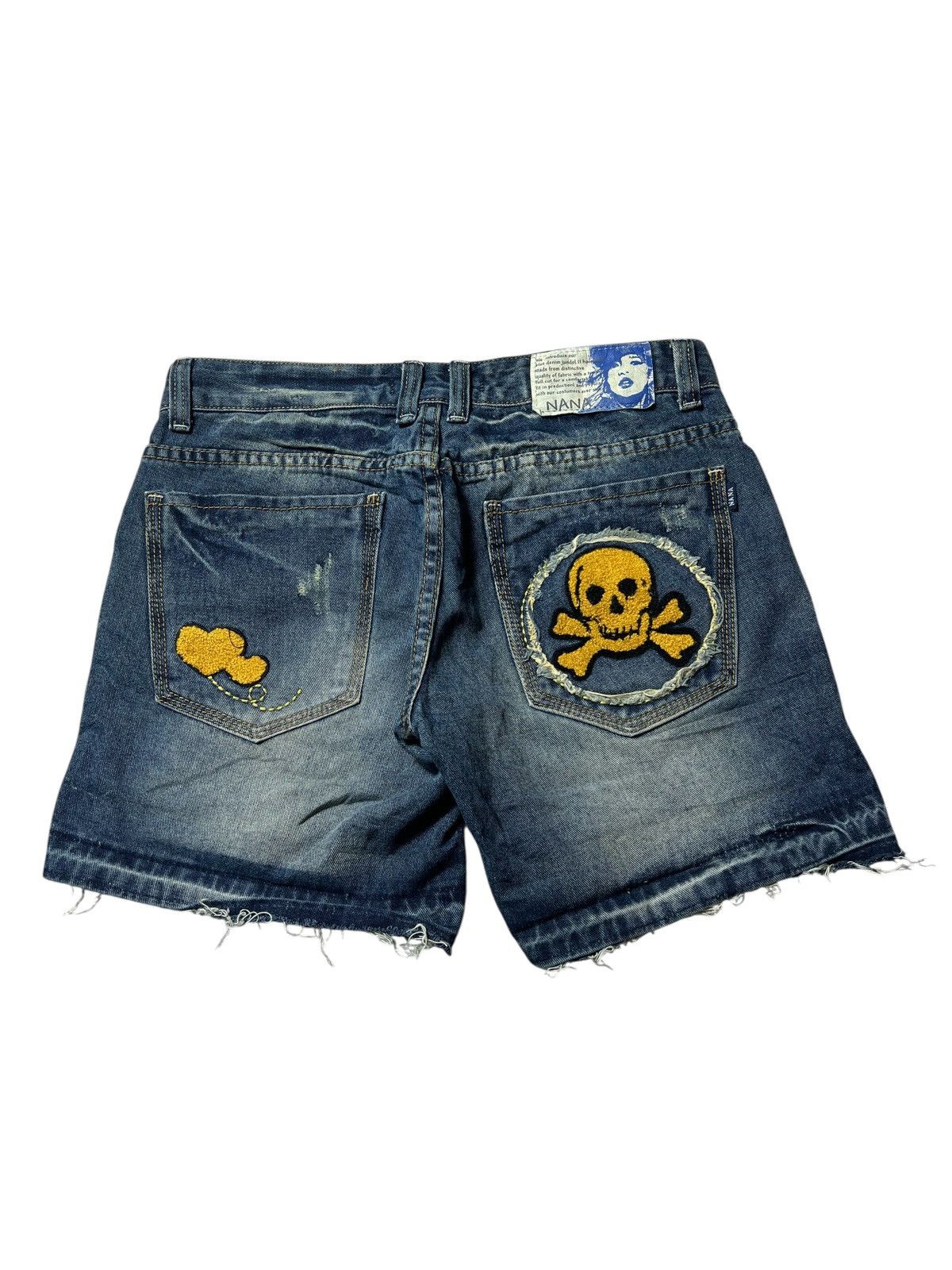 Japanese Brand Nana Skull Jeans Distressed Hotpants Size 30" / US 8 / IT 44 - 4 Thumbnail