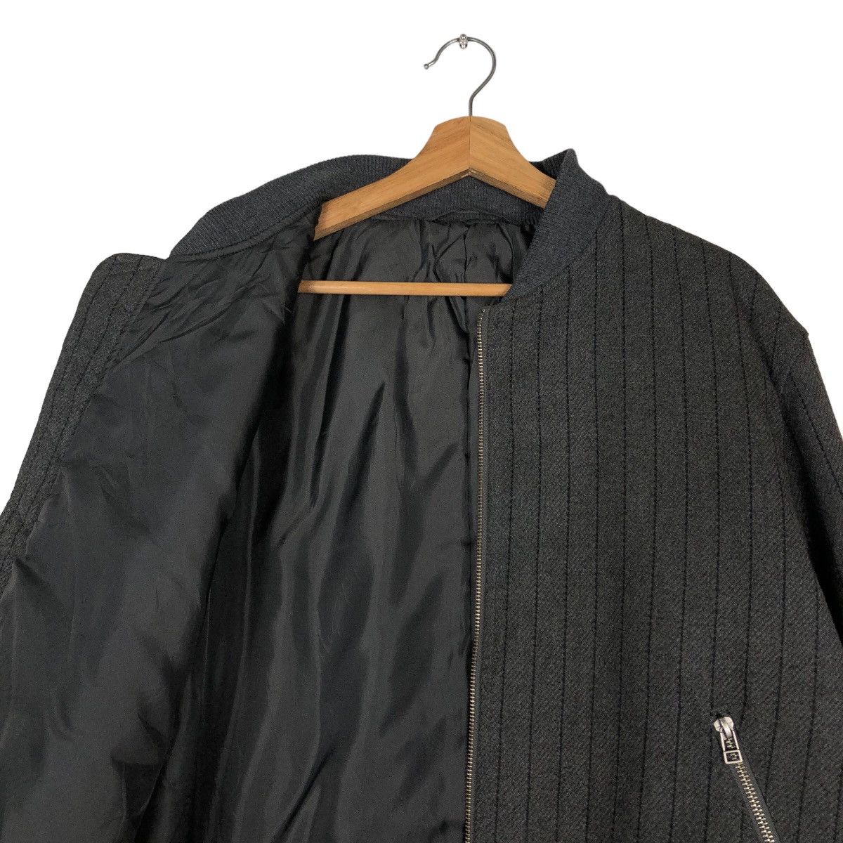 Japanese Brand 🔥Vintage Bomber Jacket Wool Striped GU Japan Issey Miyake Size US XL / EU 56 / 4 - 12 Thumbnail