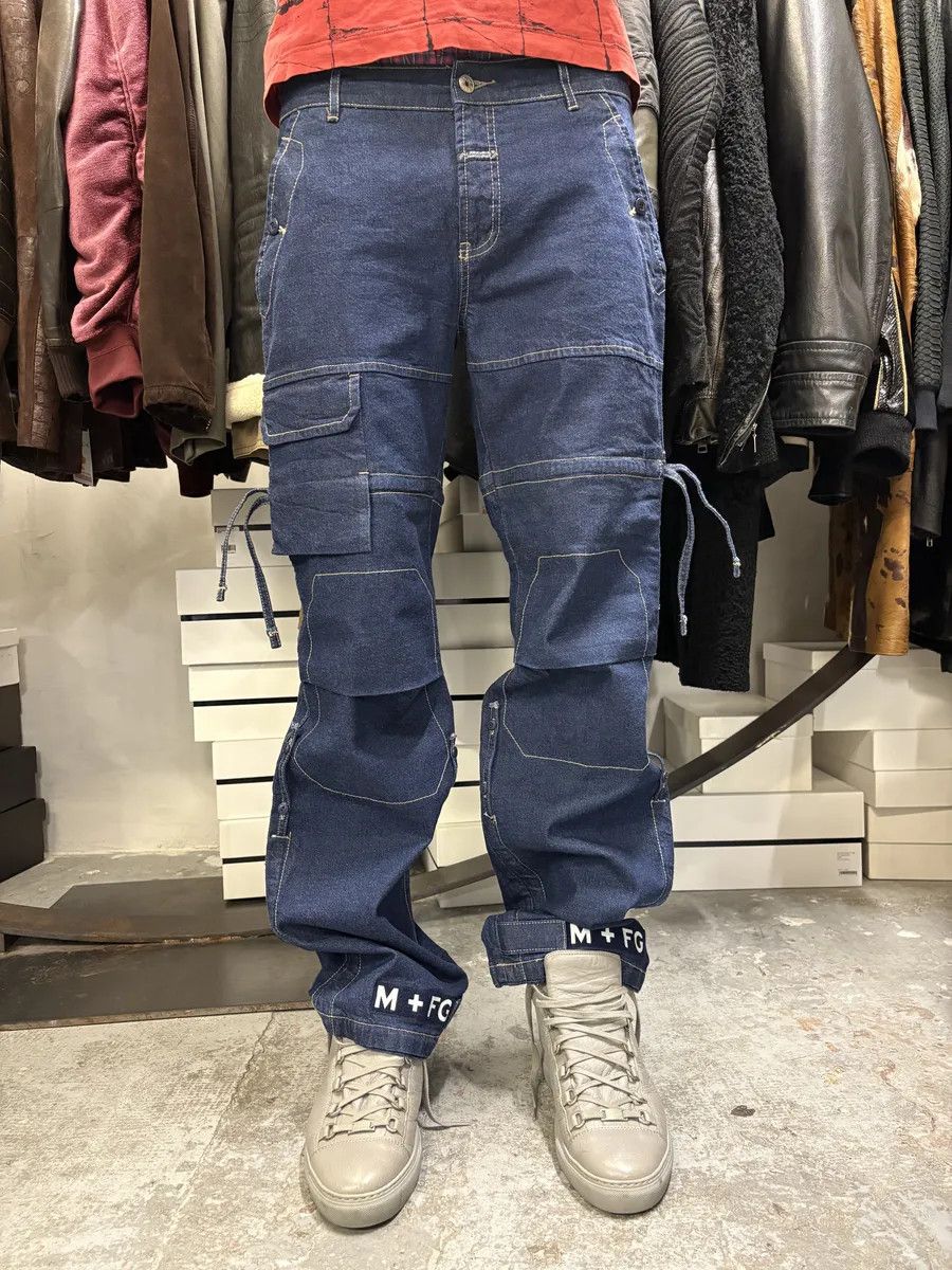 Marithe + Francois Girbaud 2000s Marithé + François Girbaud Blue Carpenter Denim Cargo Jeans Size US 32 / EU 48 - 1 Thumbnail