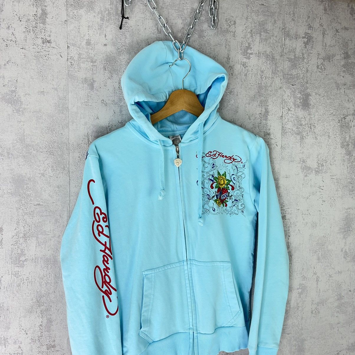 Christian Audigier × Ed Hardy × Vintage Ed Hardy Zip Hoodie y2k vintage drip grunge audigier skull Size US XS / EU 42 / 0 - 3 Thumbnail
