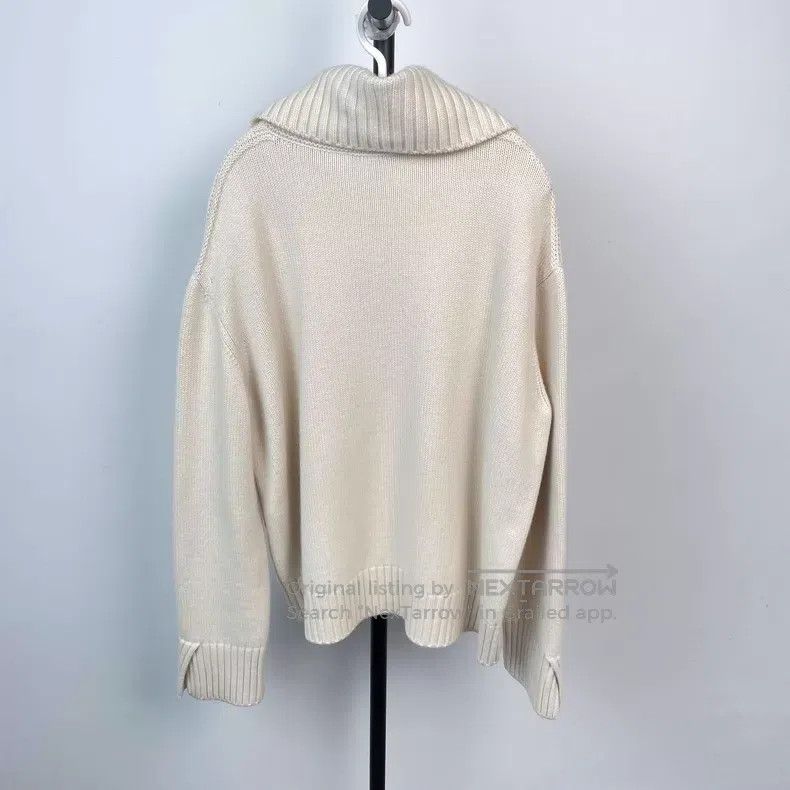 Loro Piana Loro Piana Off-White Half-Zip Cashmere Knit Top Size L / US 10 / IT 46 - 2 Thumbnail