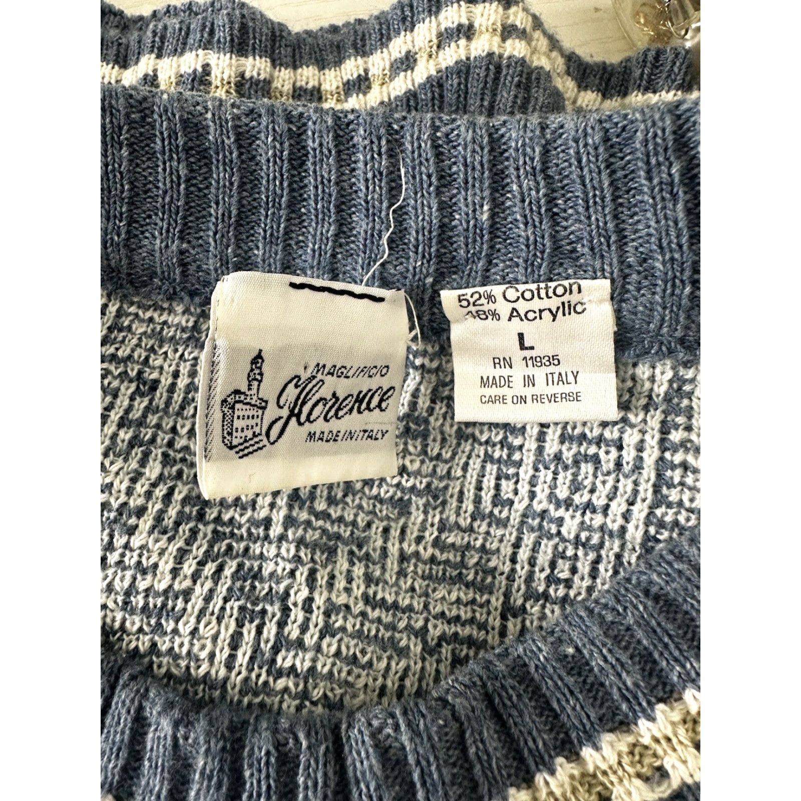 Vintage VINTAGE 90s Blue Southwestern Aztec Fair Isle Women’s L Oversized Sweater S13 Size L / US 10 / IT 46 - 4 Thumbnail