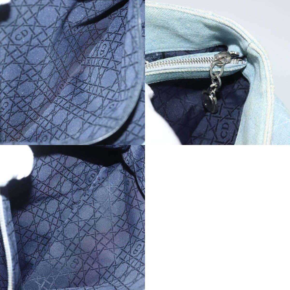 Dior DIOR Canage Hand Bag Denim Light Blue Silver Size ONE SIZE - 13 Thumbnail