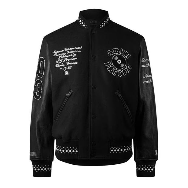 image of Amiri O1G2R1Mq0324 Bomber Jacket In Black, Men's (Size Medium)