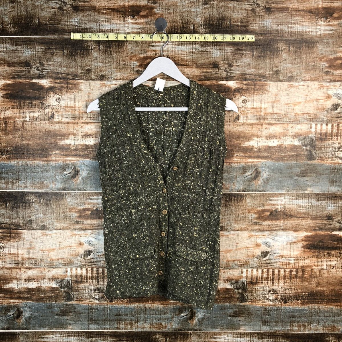 Homespun Knitwear Japanese Brand Green Vest Knitwear vintage #A1680 Size S / US 4 / IT 40 - 1 Thumbnail