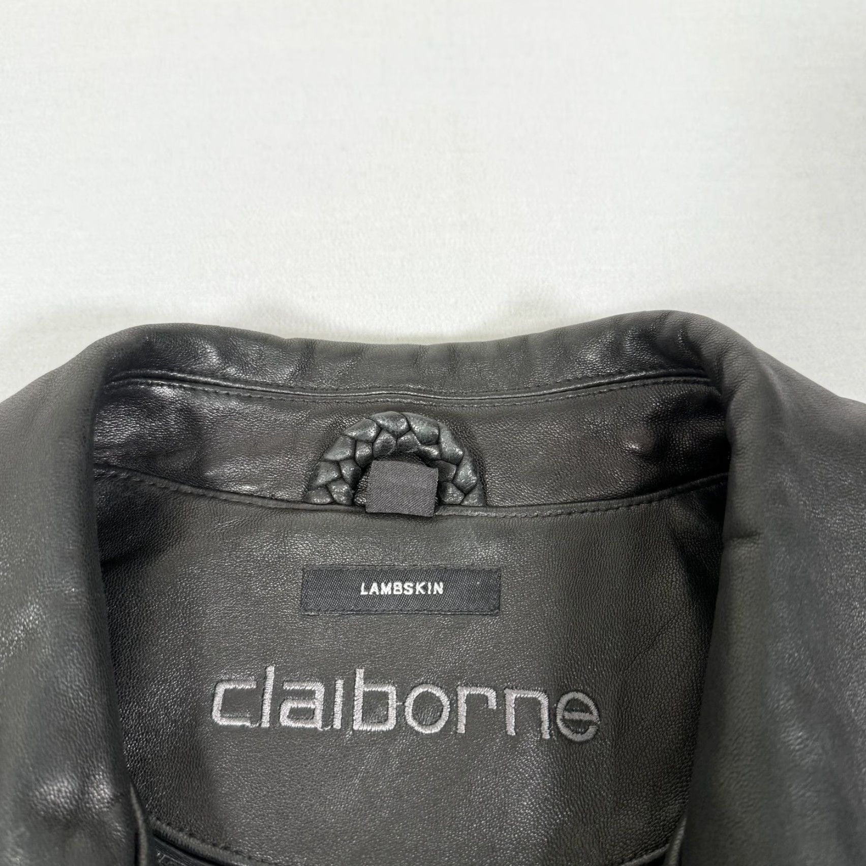 Liz Claiborne VINTAGE Claiborne Jacket Mens XL Black Lambskin Leather Zip Up Lined Pockets Collared Size US XL / EU 56 / 4 - 6 Thumbnail