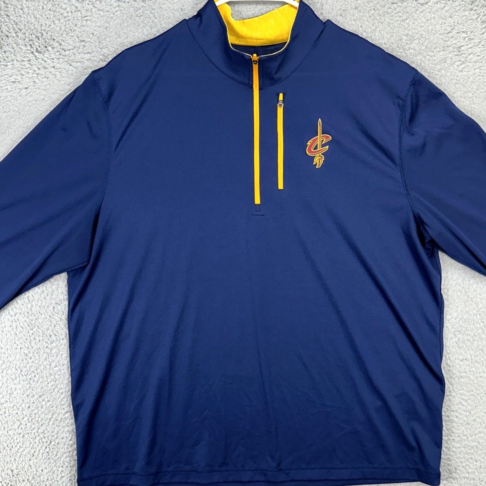 Vintage Cleveland Cavaliers Men Pullover Shirt 2XL Blue Quarter Zip Long Sleeve Majestic Size US XXL / EU 58 / 5 - 3 Thumbnail