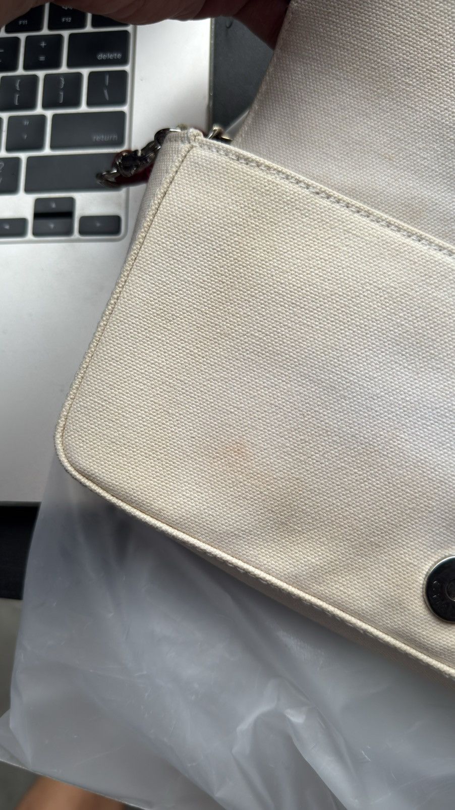 Chanel CHANEL CC CANVAS METALLIC LAMBSKIN SINGLE FLAP. Size ONE SIZE - 9 Thumbnail