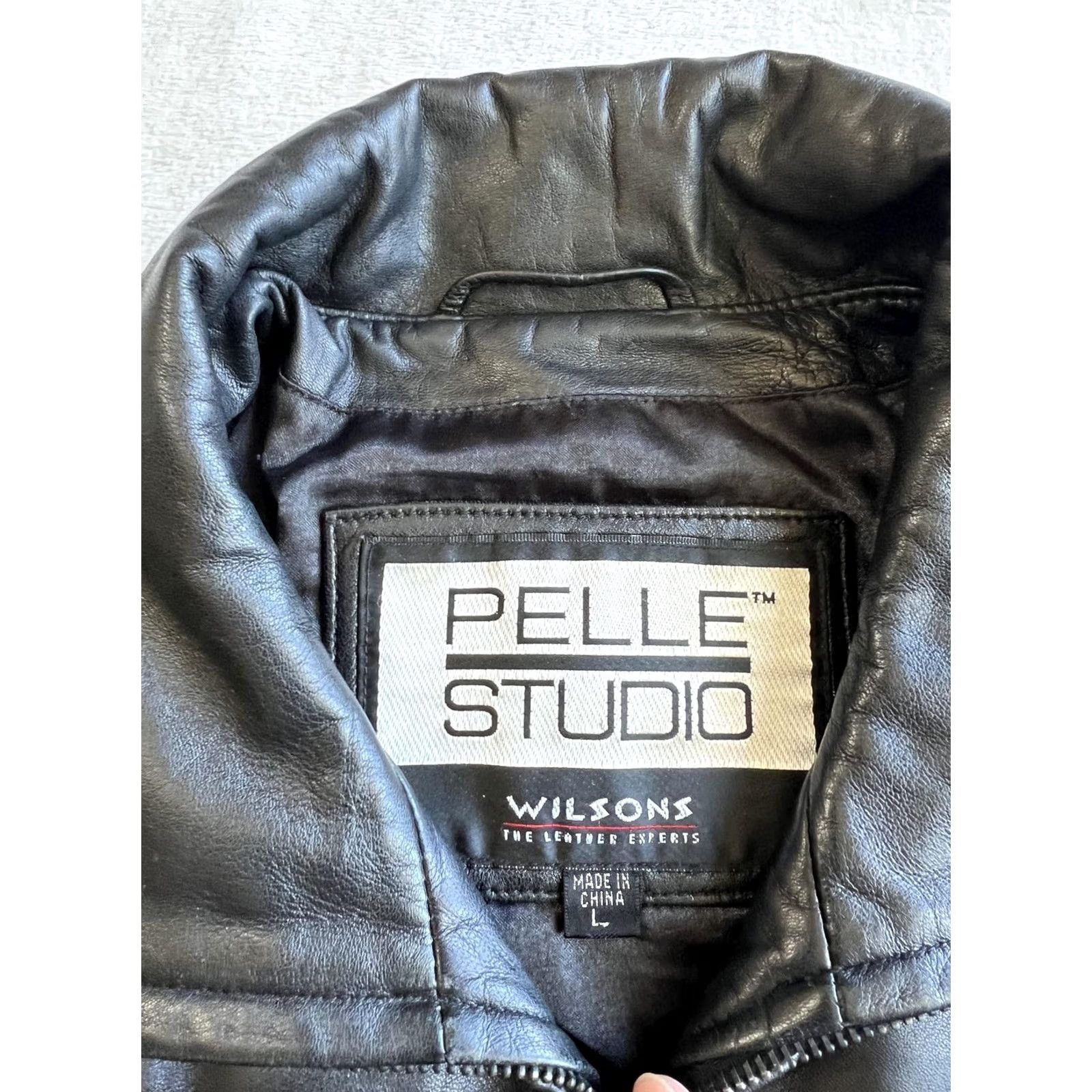 Vintage Pelle Studio Wilsons Leather Trench Coat Womens Large Black Belted Mid Length Size L / US 10 / IT 46 - 4 Thumbnail