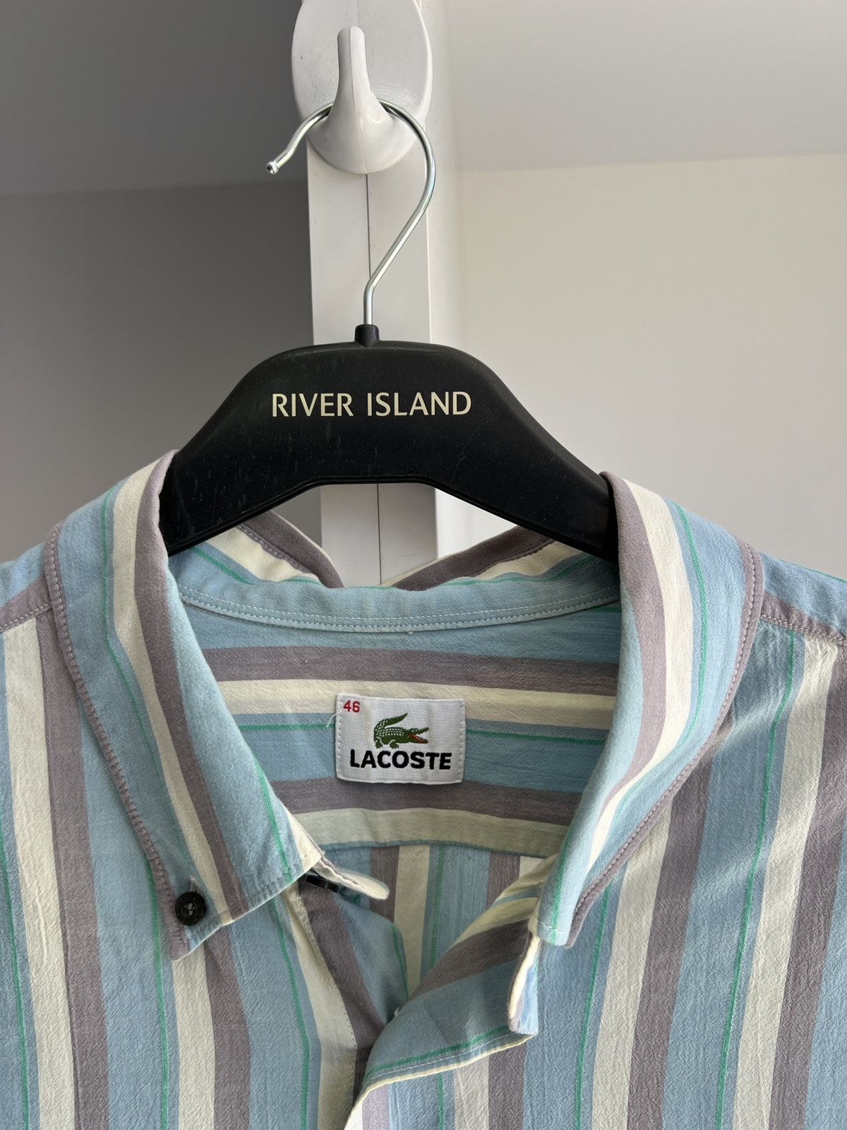 Lacoste × Vintage Vintage Lacoste Stripped Short sleeve Shirt Size US XL / EU 56 / 4 - 8 Thumbnail