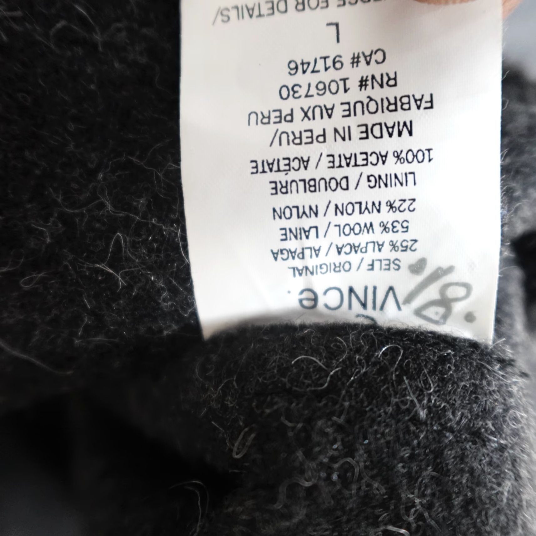 Vince Vince Jacket Mens L Gray Bomber Jacket Wool Nylon Alpaca Button Zip 80s Designer Casual Winter Spring Fall Satin Size US L / EU 52-54 / 3 - 4 Thumbnail