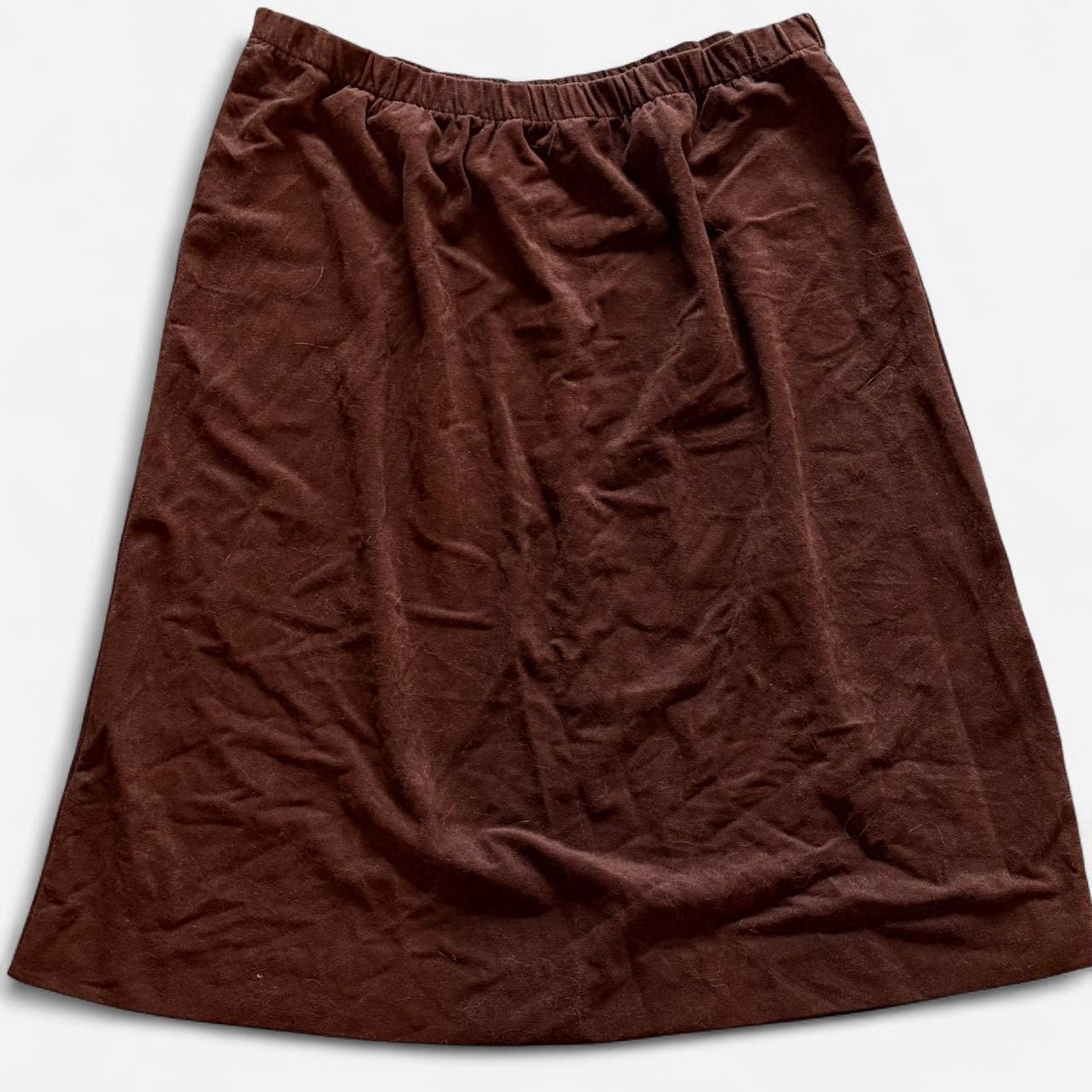 Other Brown suede midi skirt vintage Size 26" / US 2 / IT 38 - 1 Thumbnail