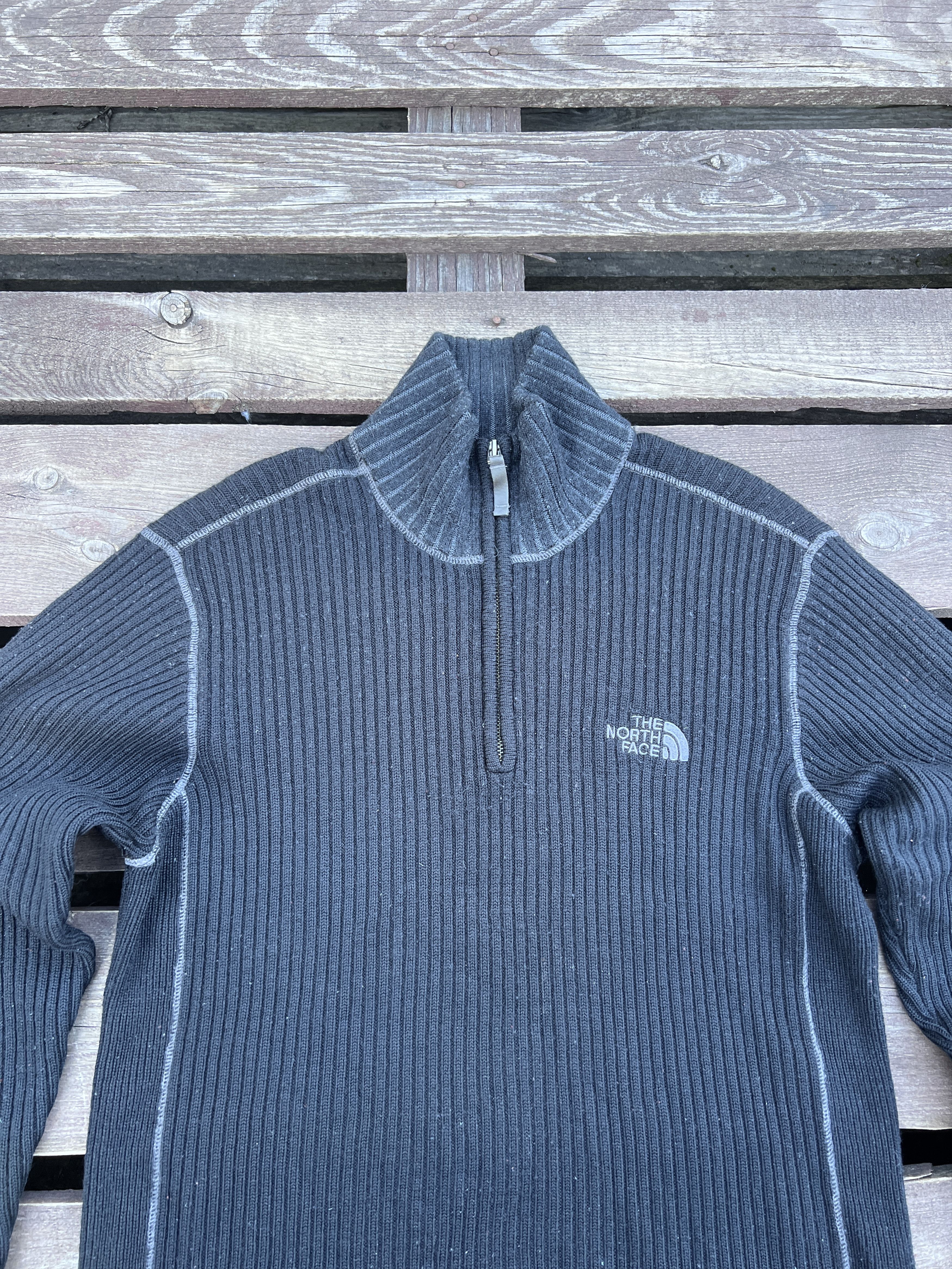 The North Face The Noth Face Y2K Vintage Knitted 1/4 Zip Up Sweater Size US L / EU 52-54 / 3 - 3 Thumbnail