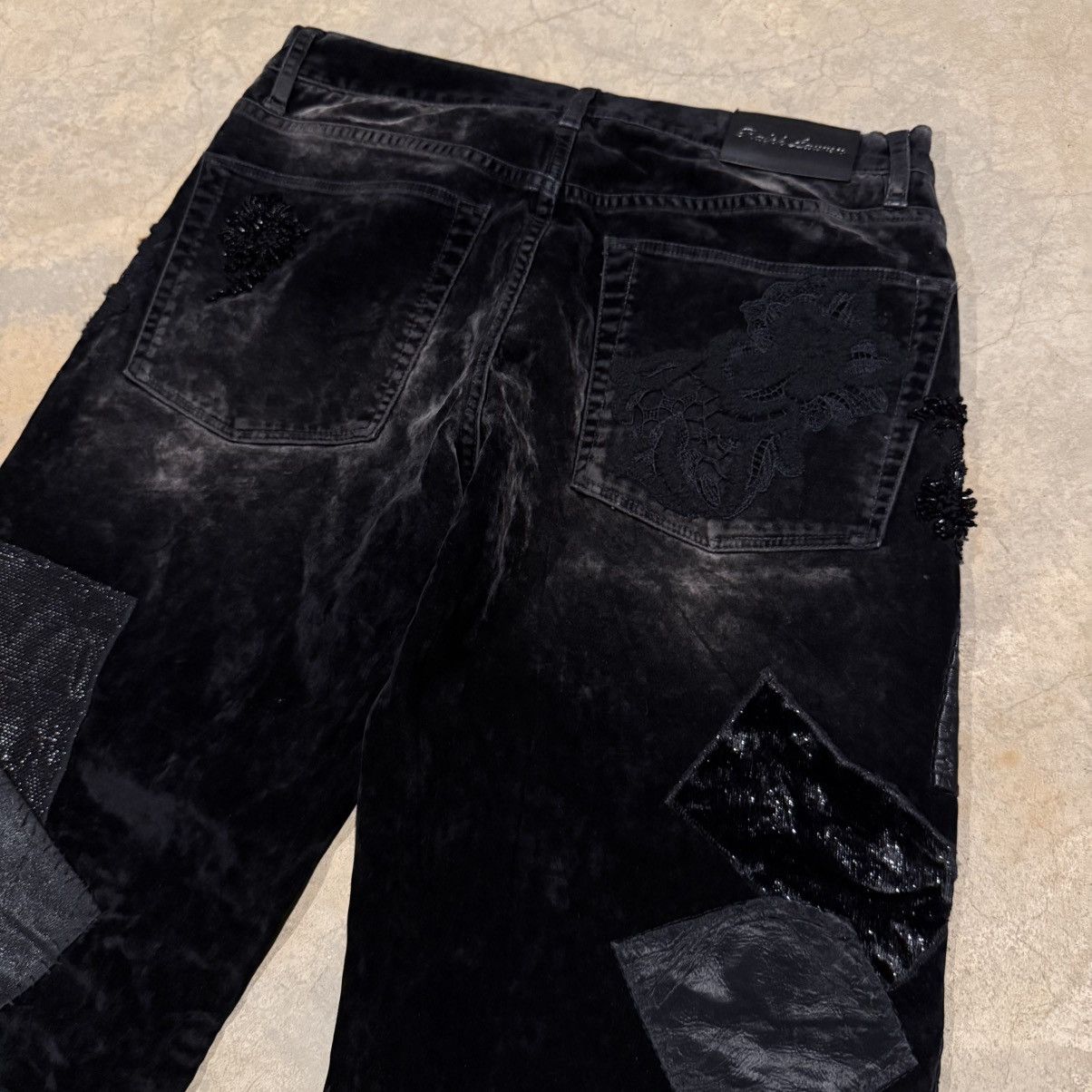 Ralph Lauren Purple Label Ralph Lauren Purple Label Velvet Leather Patchwork Jeans Size US 28 / EU 44 - 18 Thumbnail
