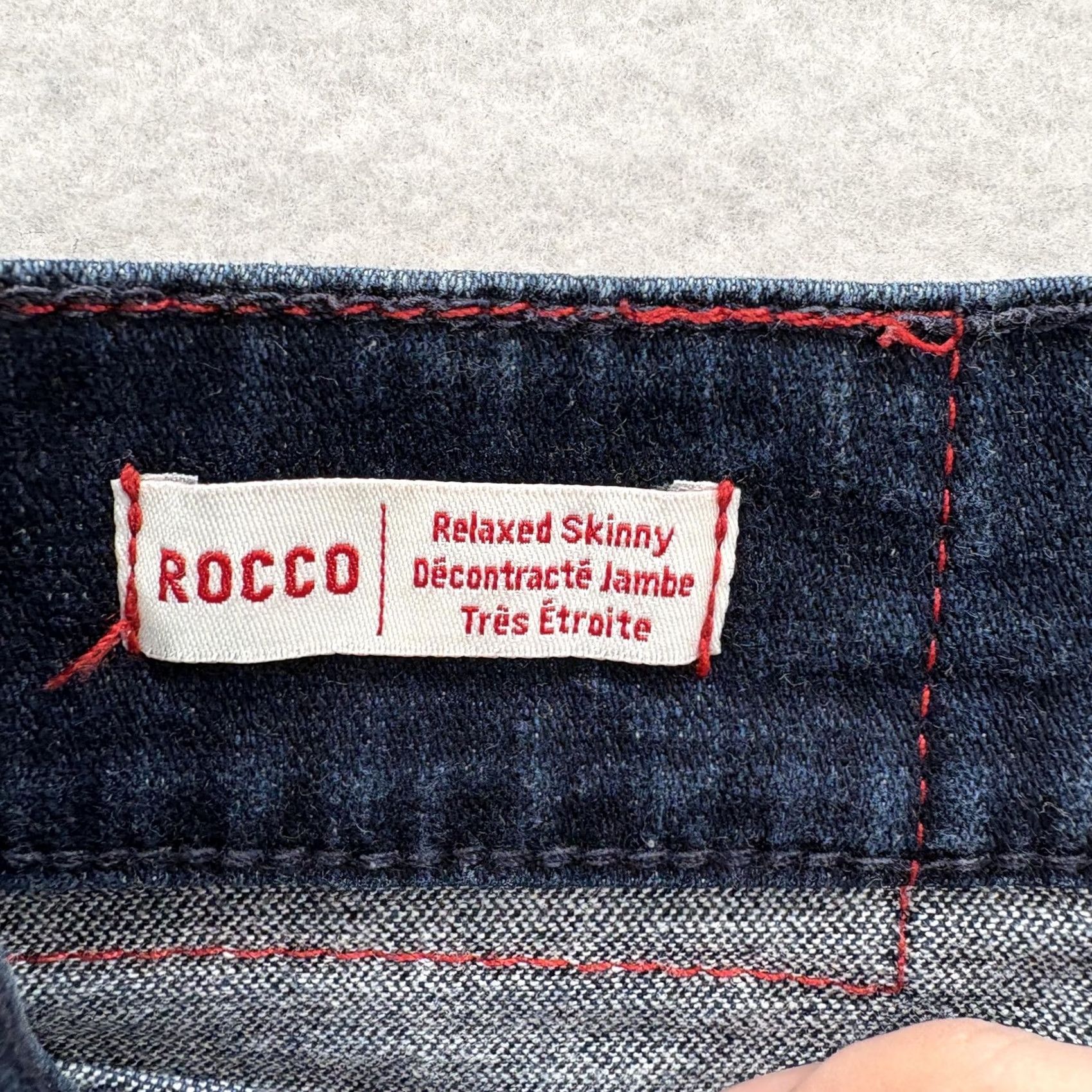 True Religion True Religion Rocco Jeans Mens 33x34 Blue Rinse Slim Stretch Denim Flap Logo Pockets Zip Casual Vintage: No Size US 33 - 5 Thumbnail