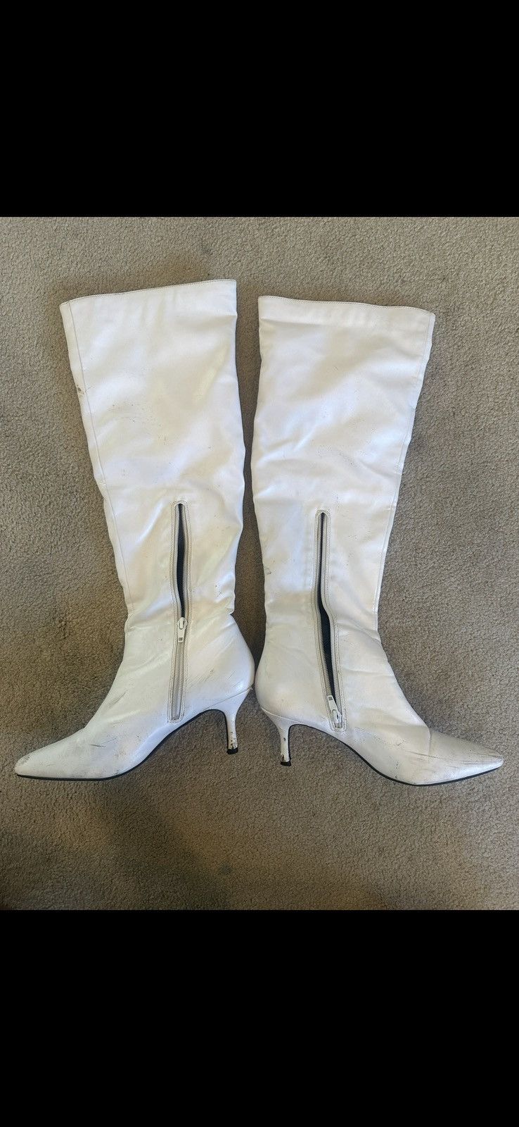Other White knee-high boots with pointed toe Size US 7.5 / IT 37.5 - 3 Thumbnail