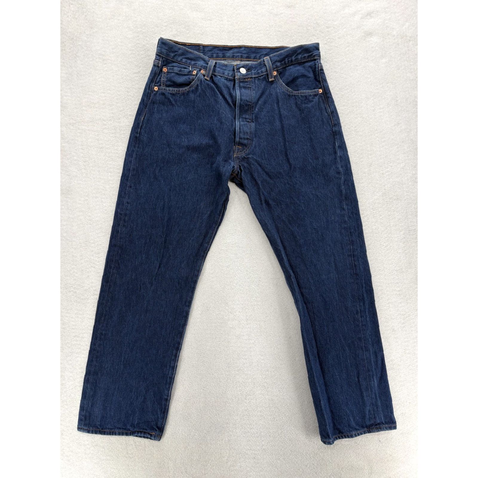 Levi's VINTAGE Levi's 501 Jeans Men 34x30 Blue Classic Straight Denim Button Fly 34x30 Mens Jeans Vintage Levi's 501 Blue Denim Straight Jeans Size US 34 / EU 50 - 2 Thumbnail