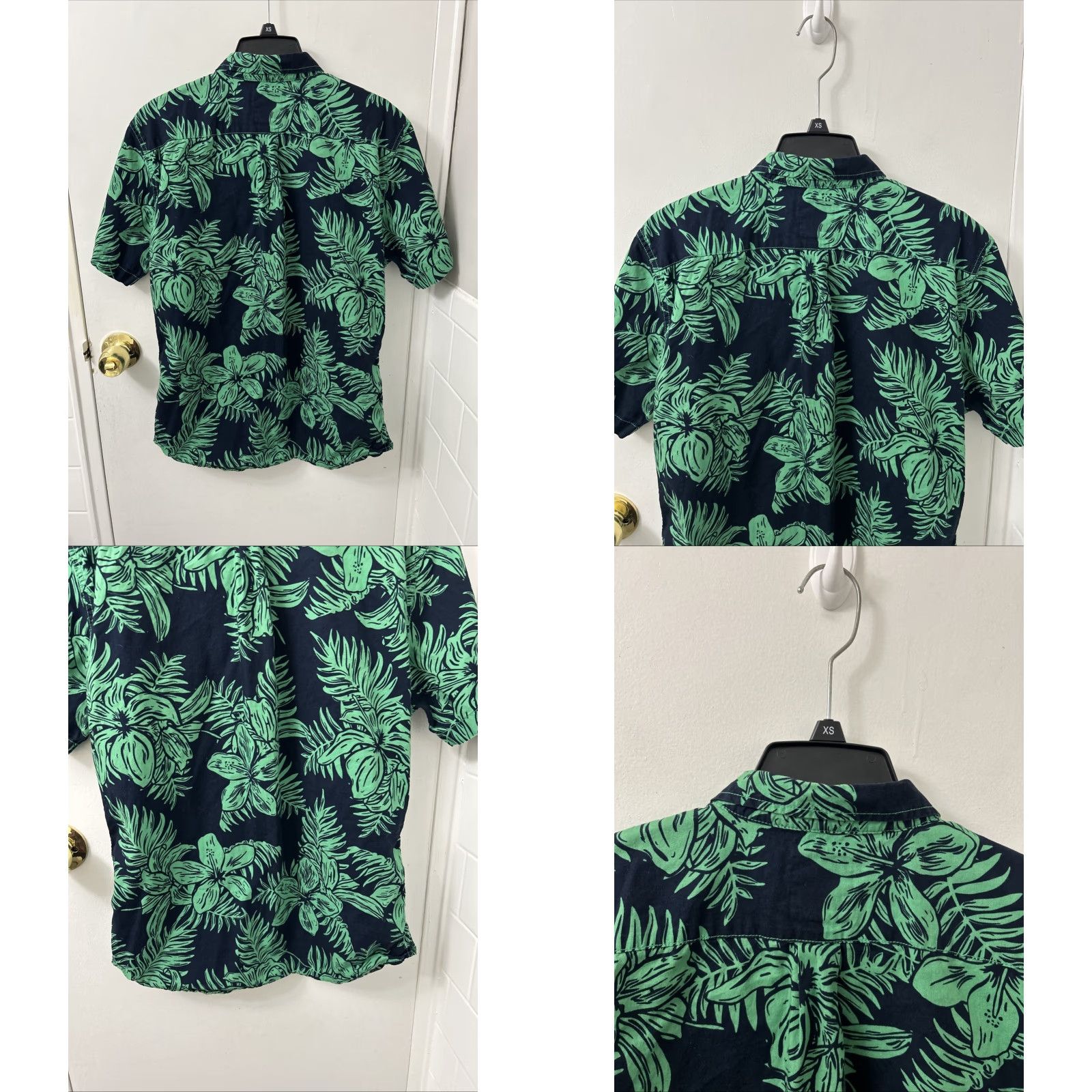 Levi's Levi's Shirt Mens Medium Green Navy Floral Hawaiian Button Down Pocket Logo S/S Size US M / EU 48-50 / 2 - 8 Thumbnail