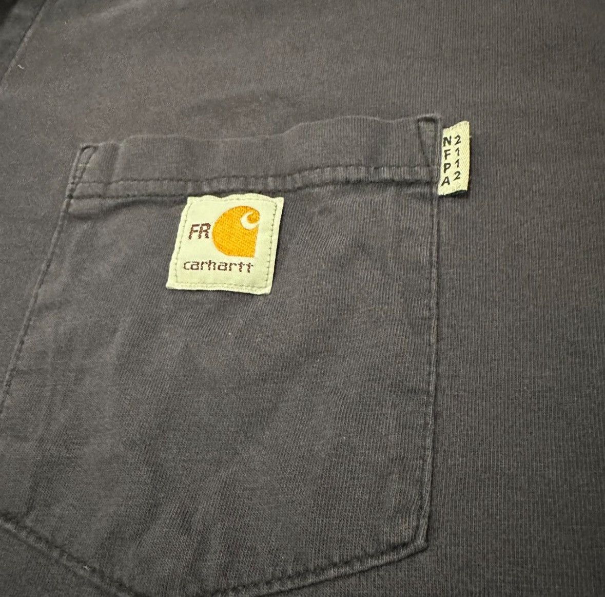 Carhartt Navy Blue Faded Carhartt FR polo long sleeve tshirt Size US XL / EU 56 / 4 - 2 Thumbnail