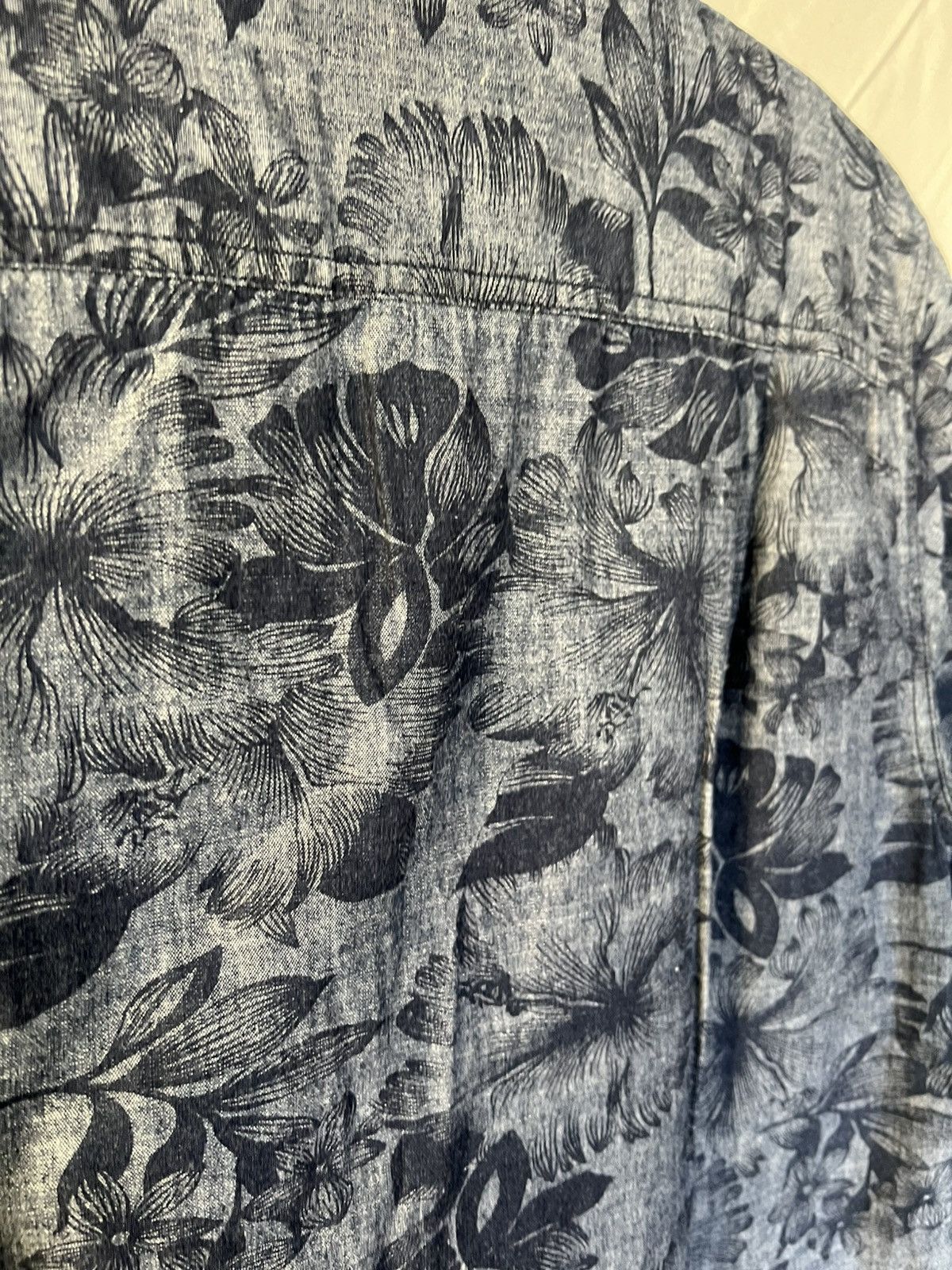 Superdry Superdry Denim Floral Button-Up Casual Button-Down Shirt Size US L / EU 52-54 / 3 - 6 Thumbnail