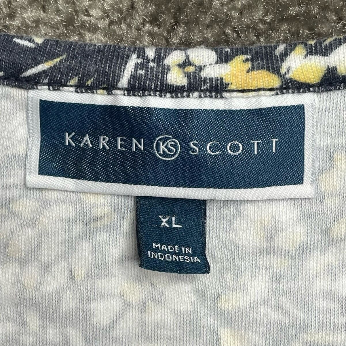 Vintage Karen Scott Floral Cotton Blend Shirt Size XL / US 12-14 / IT 48-50 - 4 Thumbnail