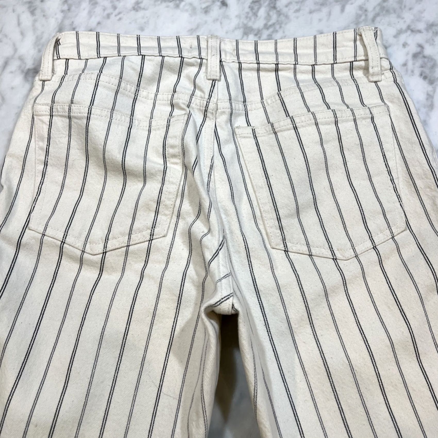 Abercrombie & Fitch VINTAGE Abercrombie Simone High Rise Slim Jeans White Striped 6R 28 Womens Size 28" / US 6 / IT 42 - 6 Thumbnail