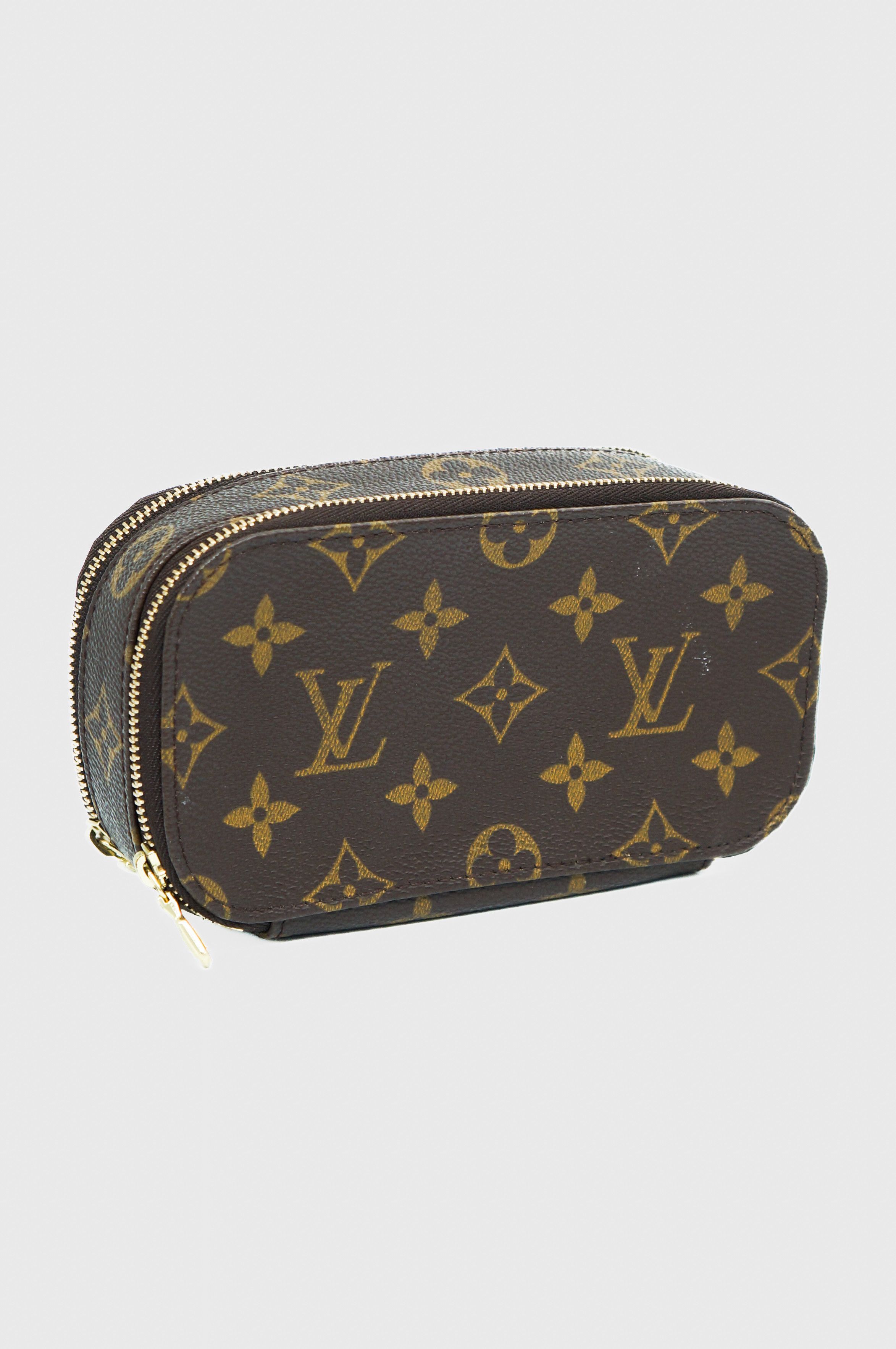 Vintage Louis Vuitton Monogram Brown Trousse Blush Cosmetic Case