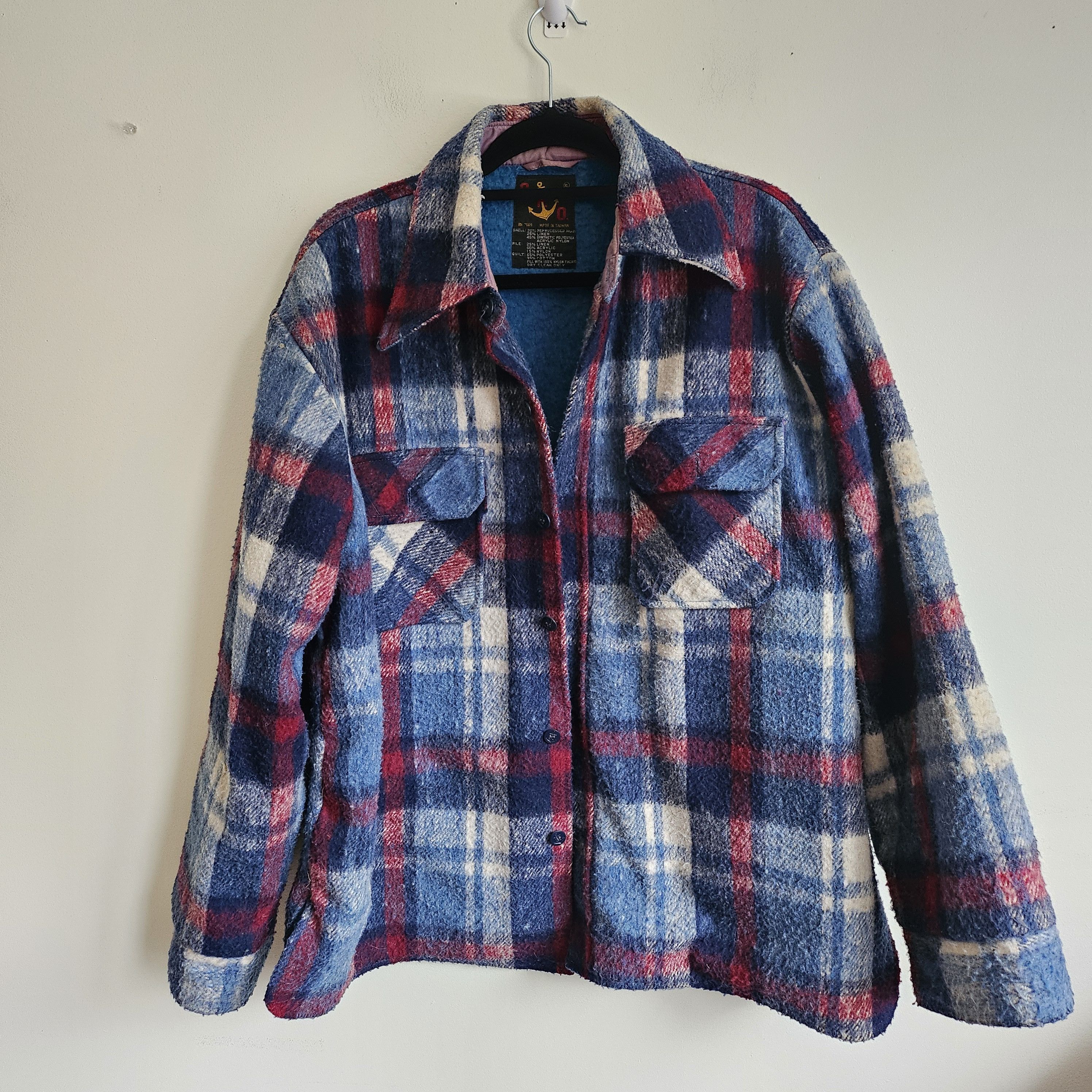 Cpo Vintage 1970s vintage CPO Fuzzy Flannel Shirt Jacket. Wool blend. Grailed