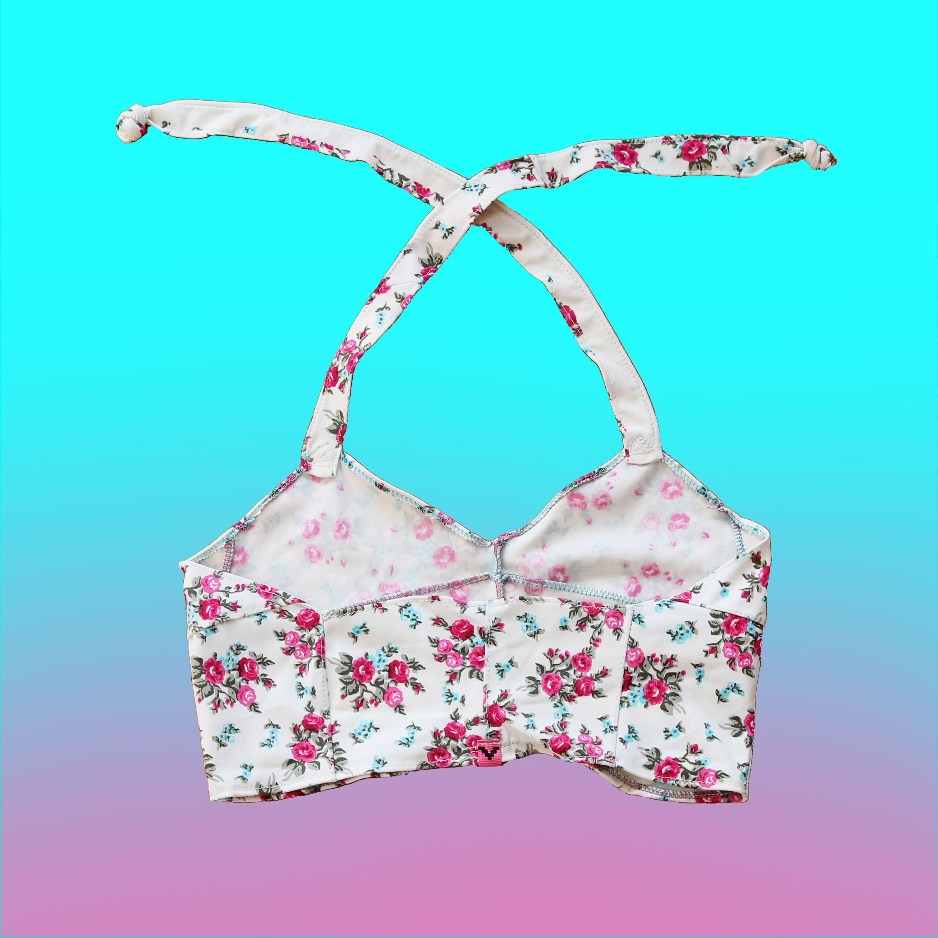 Designer #03. Flowers Halterneck top by YUNTA x PAULA SEBASTIANO Size S / US 4 / IT 40 - 4 Thumbnail
