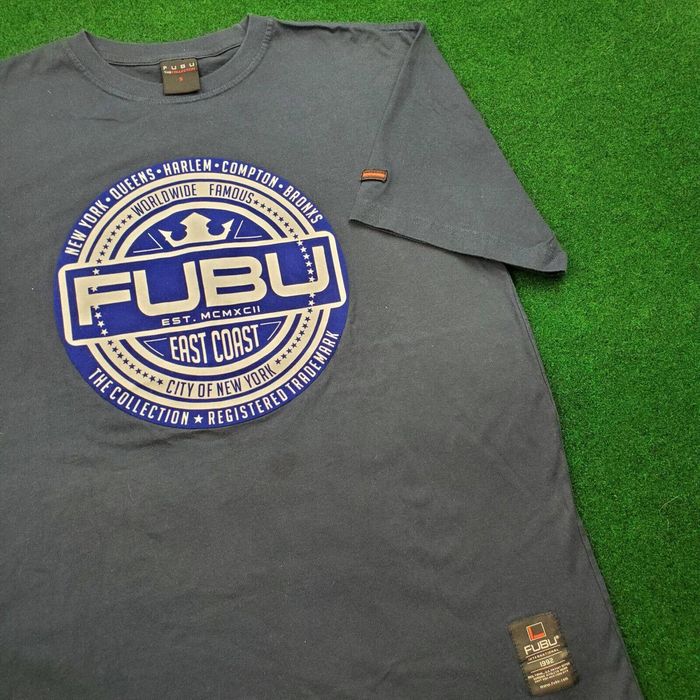 Fubu Vintage Fubu Shirt Mens S Blue White Spell Out Logo Y2K | Grailed