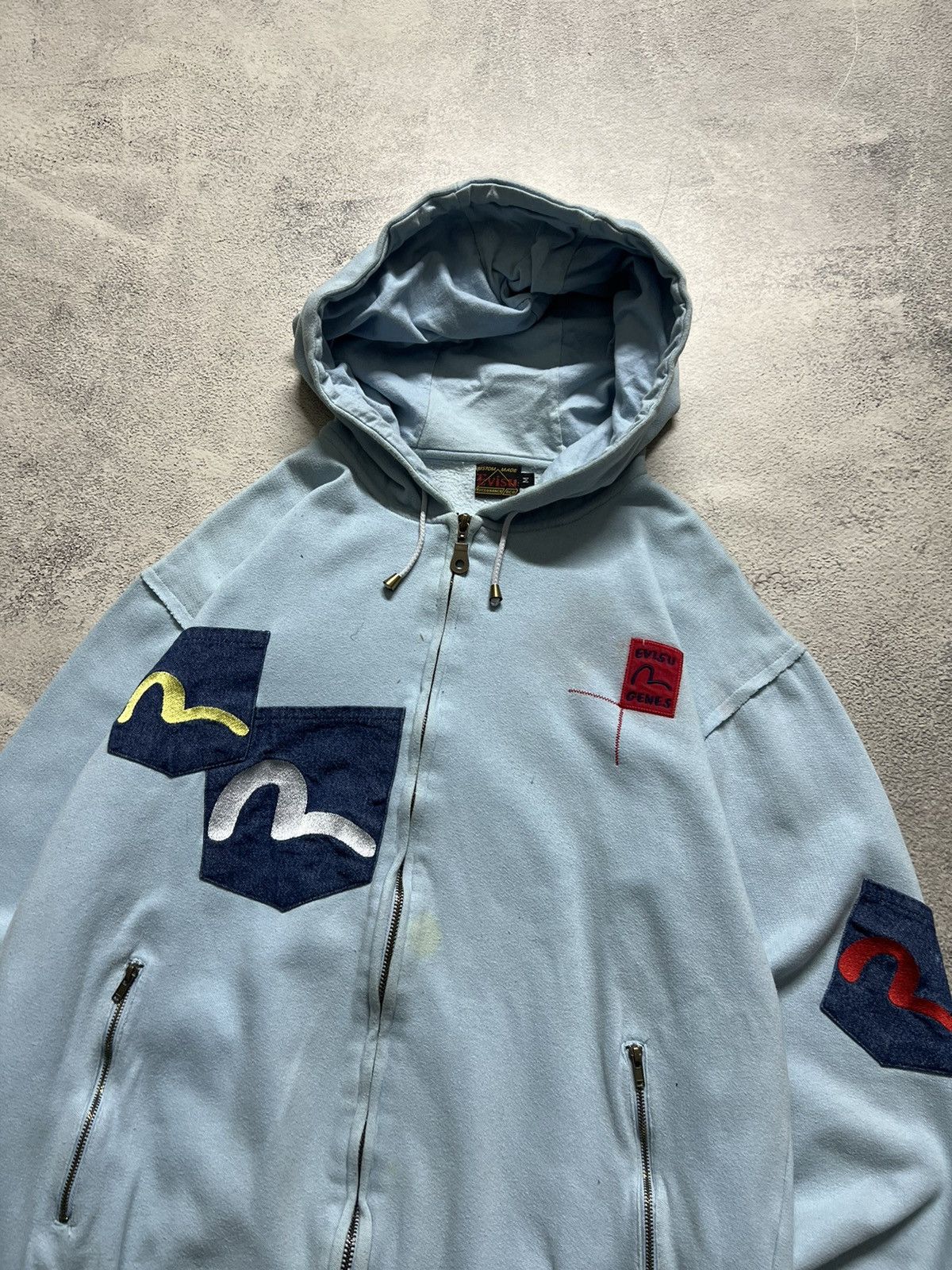 Evisu × Vintage Vintage Y2k Evisu Crazy Multi Pocket Rare Zip Hoodie 90’s Size US M / EU 48-50 / 2 - 6 Thumbnail