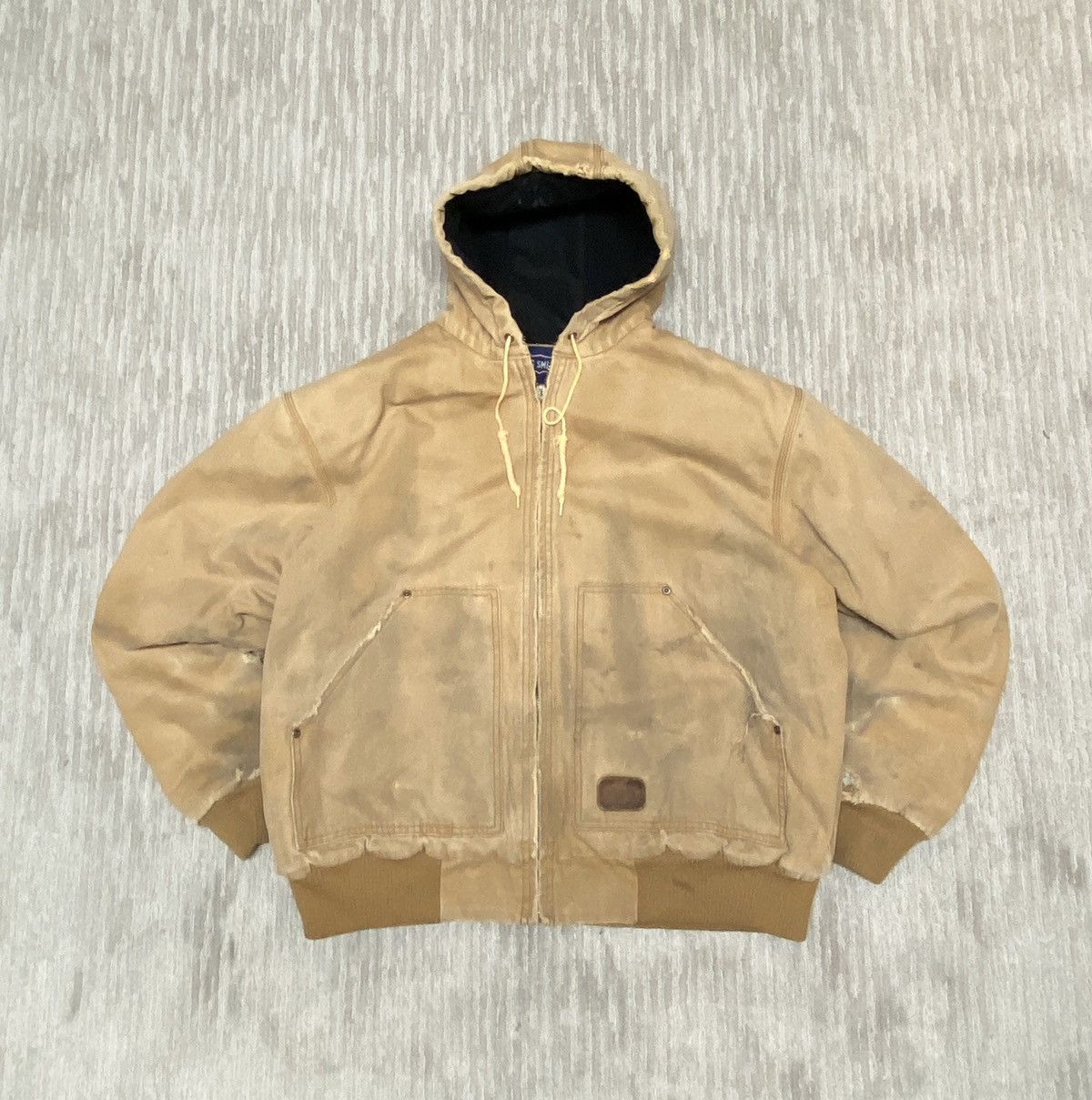 Carhartt Vintage distressed big smith beige workwear hooded jacket Size US L / EU 52-54 / 3 - 1 Thumbnail