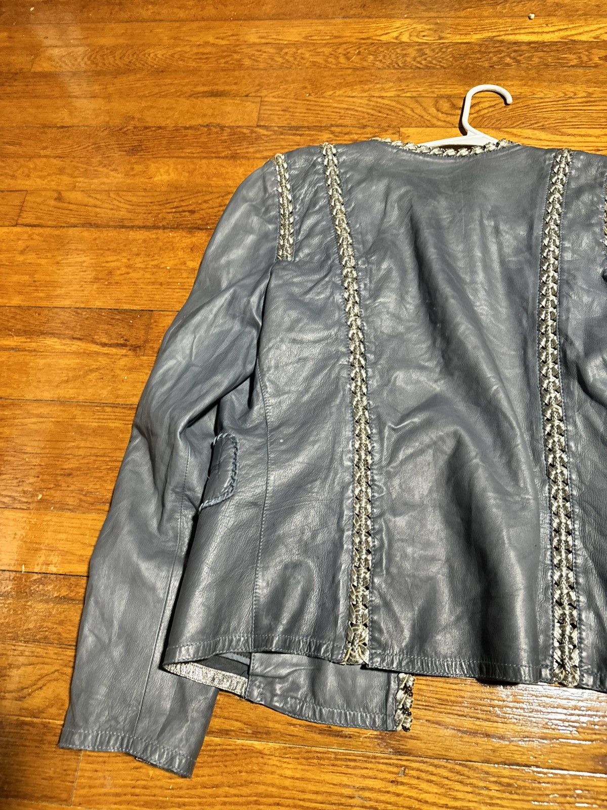 Roberto Cavalli Roberto Cavalli Jacket Leather Women Blue Size 46 Size L / US 10 / IT 46 - 18 Thumbnail