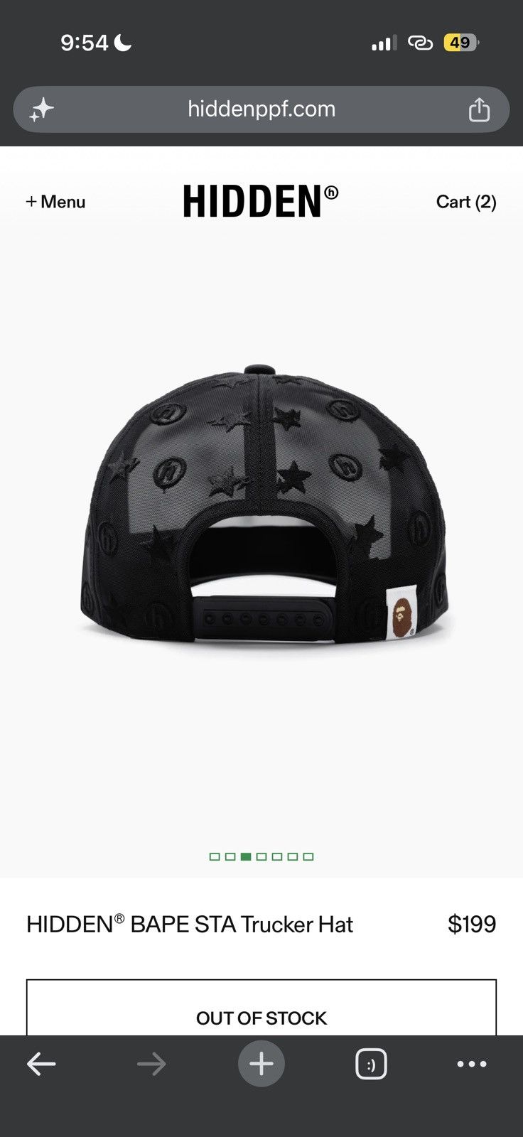 Bape BAPE X HIDDEN BAPE STA MESH CAP Size ONE SIZE - 10 Thumbnail