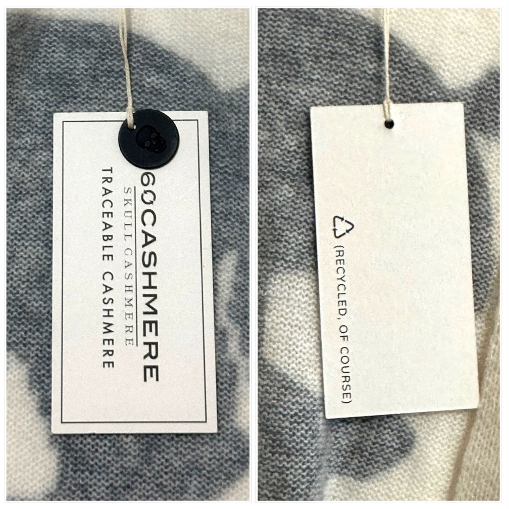 360Cashmere 360 Cashmere Alexina Open Front Cardigan, White/ Charcoal, S Size S / US 4 / IT 40 - 4 Thumbnail