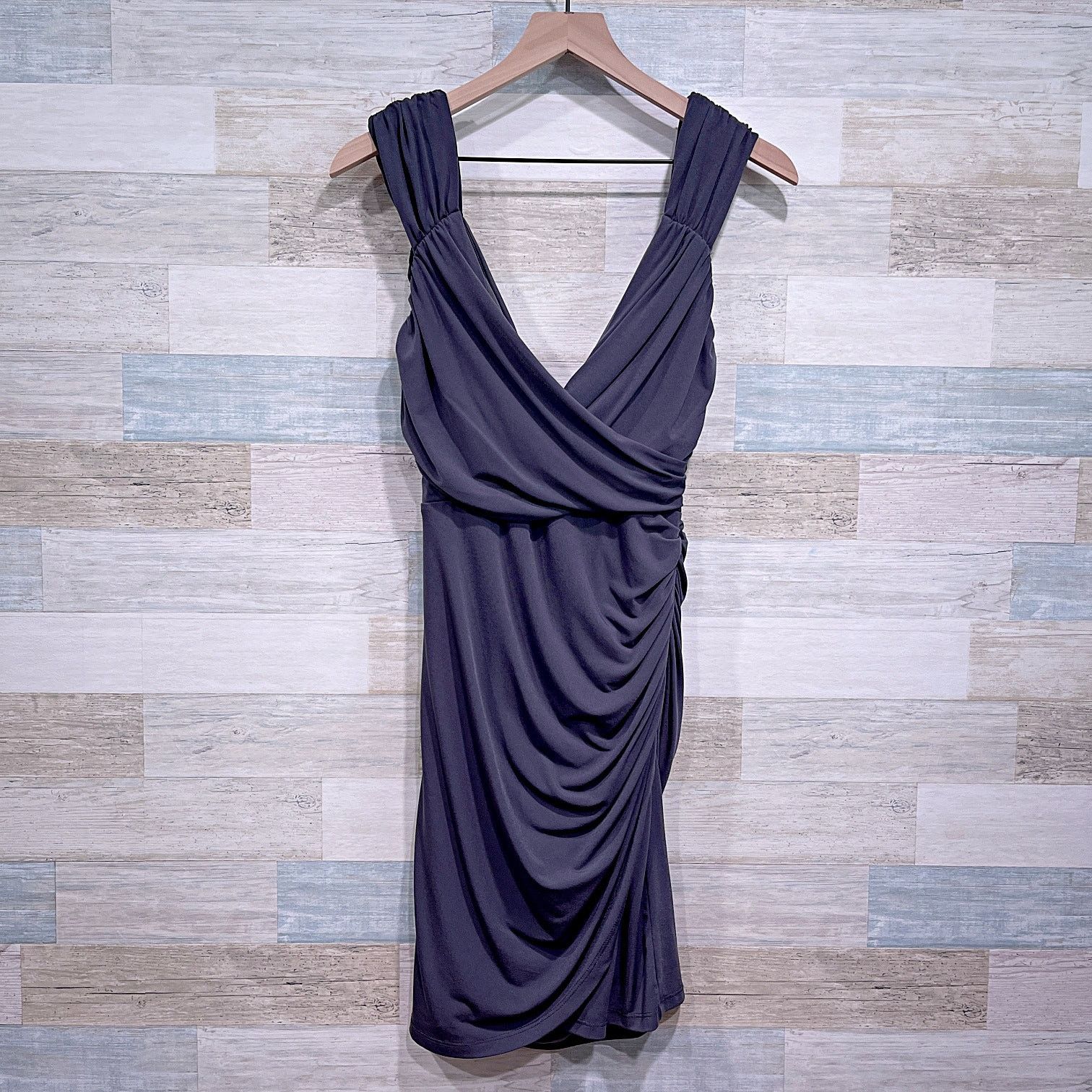 BOSTON PROPER Jersey Knit Cocktail Dress Gray Womens XS
