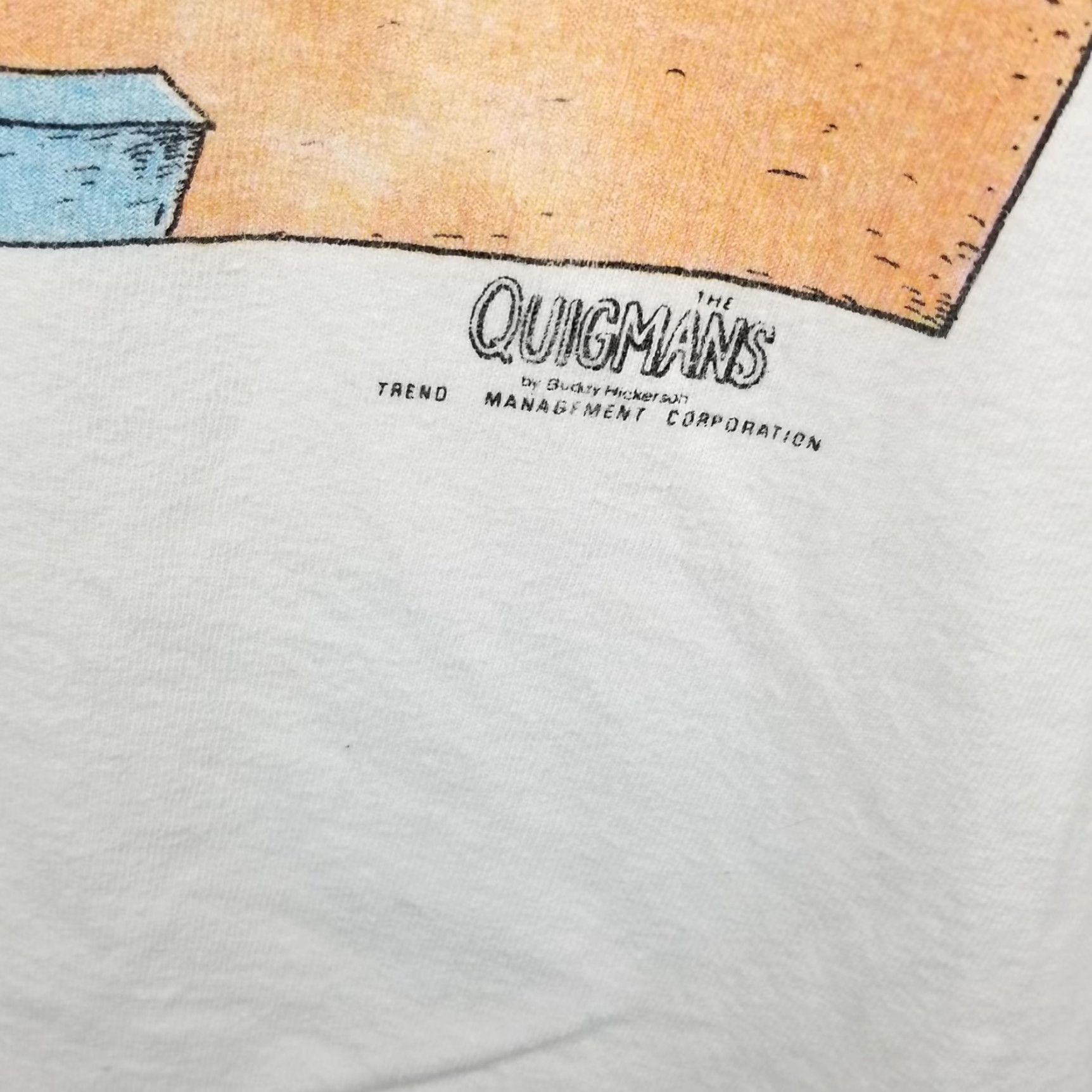 Vintage VINTAGE Quigmans 90s Men's XL Cotton Graphic Tee White Sportswear/Beach Comic Made in USA Size US XL / EU 56 / 4 - 5 Thumbnail