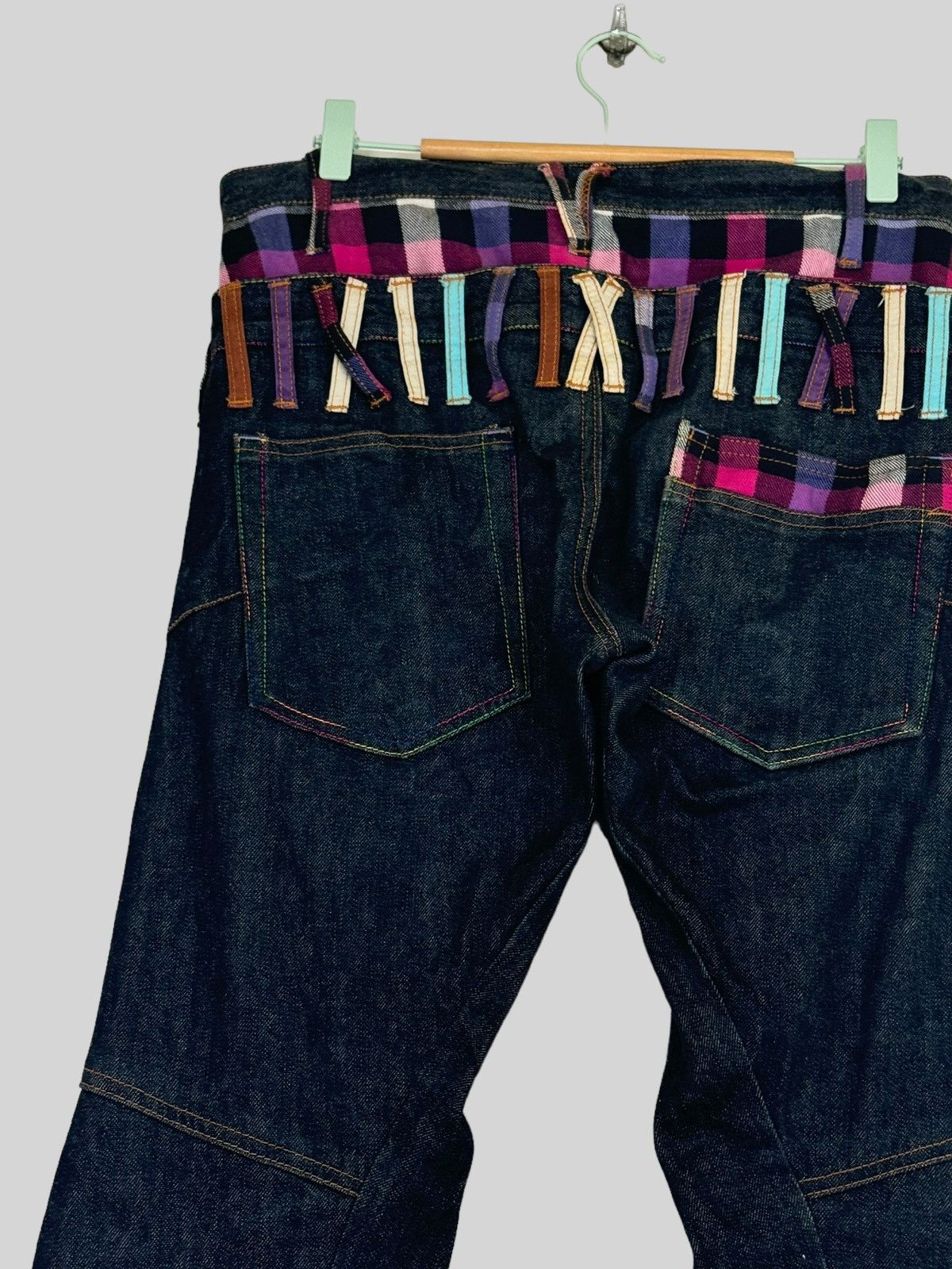 Hysteric Glamour × Japanese Brand NYLAUS CLOTHING Plaid Tartans Junya Watanabe Denim Jeans Size US 31 - 10 Thumbnail