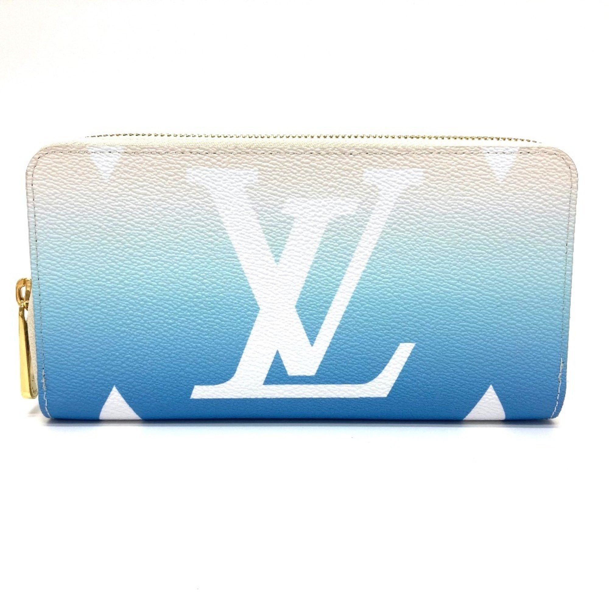 Louis Vuitton LOUIS VUITTON M80360 Monogram Giant By the Pool Zippy Wallet, Canvas, Women's, Blue Size ONE SIZE - 1 Thumbnail