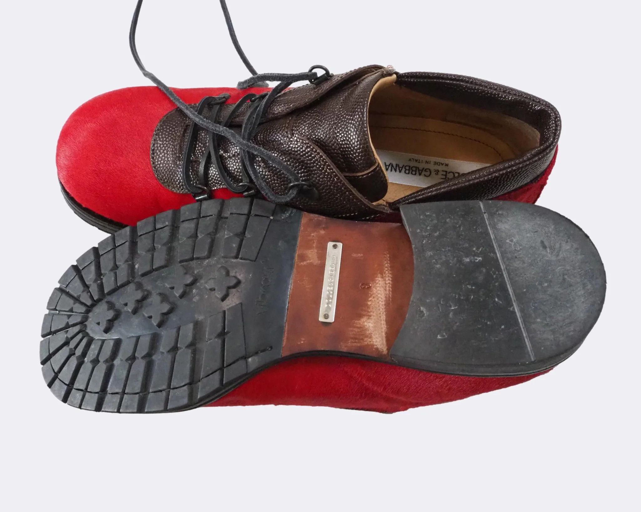Dolce & Gabbana Dolce & Gabbana Maroon & Black Ponyhair Leather Shoes $1032 Size US 9 / EU 42 - 4 Thumbnail