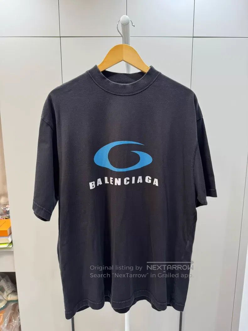 Balenciaga Balenciaga Blue Label Logo Letter Short Sleeve Size US M / EU 48-50 / 2 - 2 Thumbnail