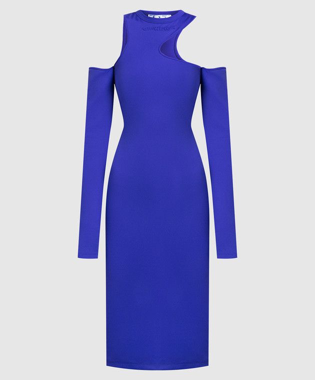 Off-White o1y1125 Midi Dress in Bright Blue Size S / US 4 / IT 40 - 1 Thumbnail