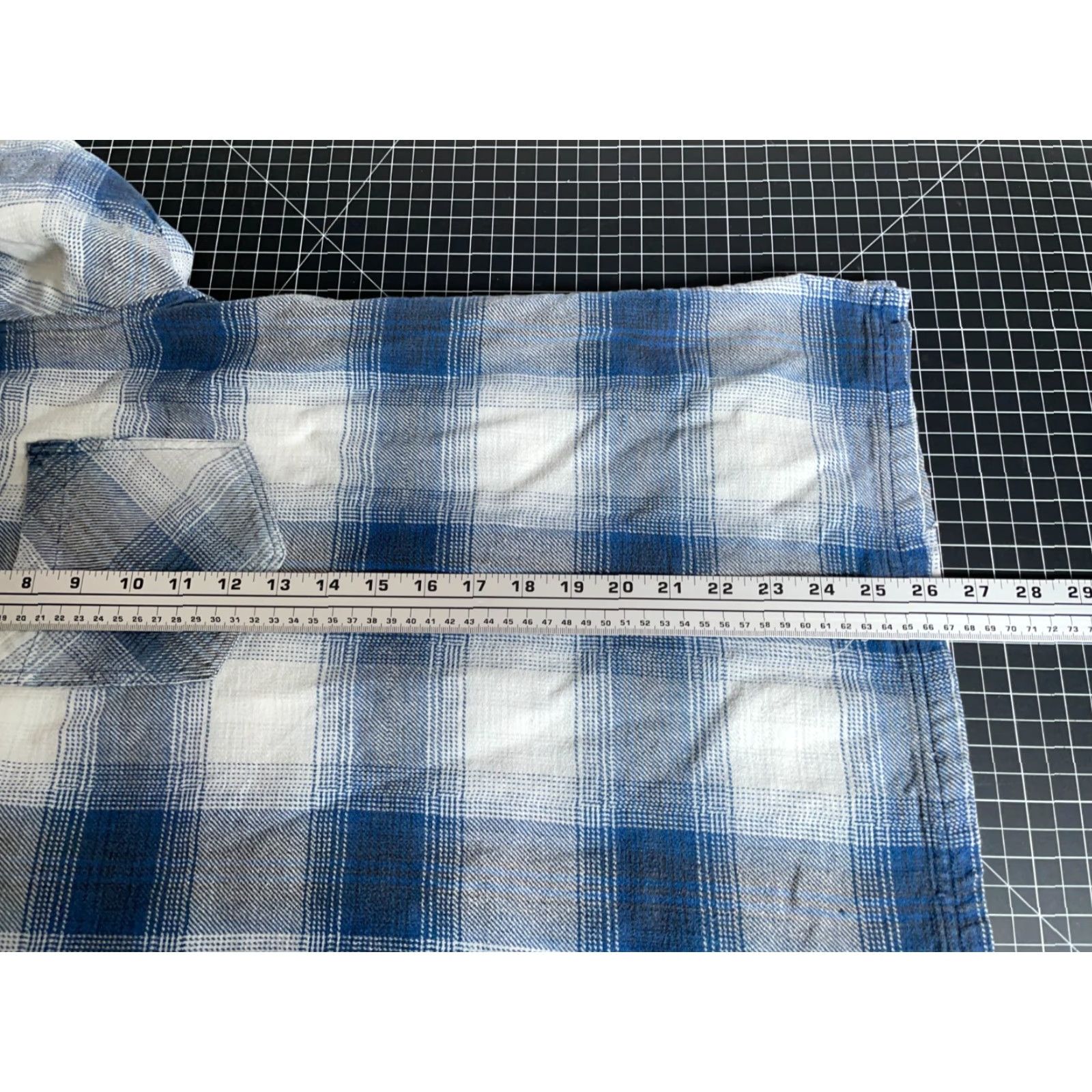 Vintage VINTAGE Stefano Man 1/4 Zip Flannel Shirt Mens XL Blue Shadow Plaid Denim Collar Size US XL / EU 56 / 4 - 6 Thumbnail