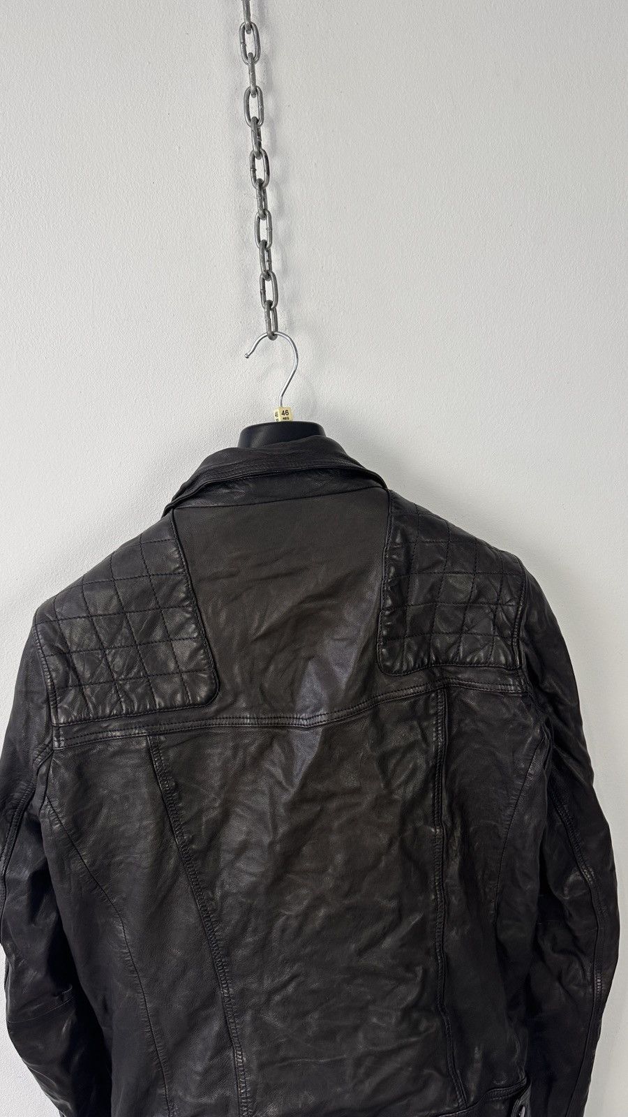 Allsaints AllSaints Conroy Men Leather Biker Jacket Quilted Double Zip Size US L / EU 52-54 / 3 - 16 Thumbnail