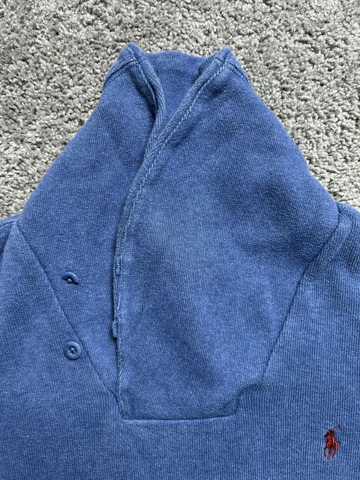 Polo Ralph Lauren Vintage 90s Polo Ralph Lauren Shawl Collar Sweater Blue Size US XL / EU 56 / 4 - 4 Thumbnail