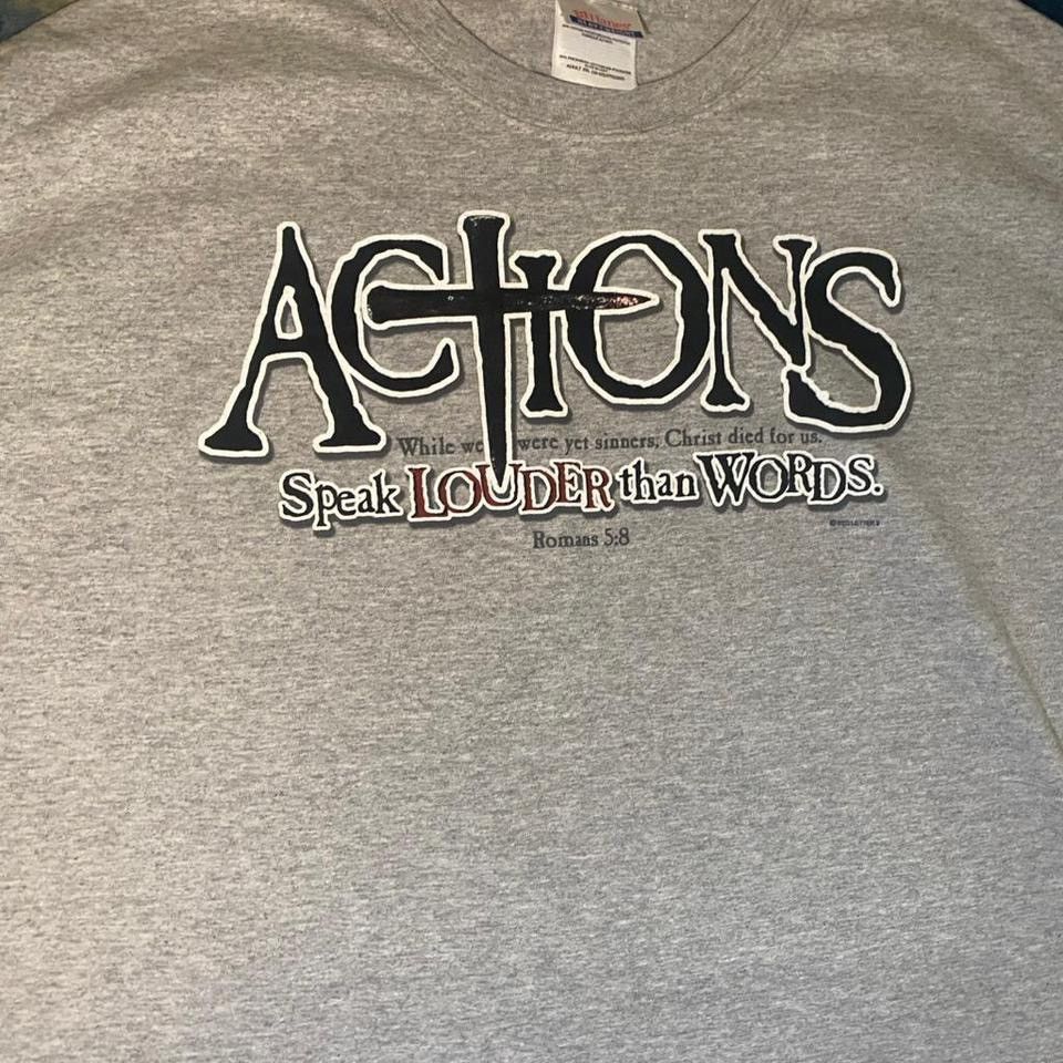 Other Vintage 90s Actions Speak Louder Than Words T-Shirt Size US XXL / EU 58 / 5 - 3 Thumbnail